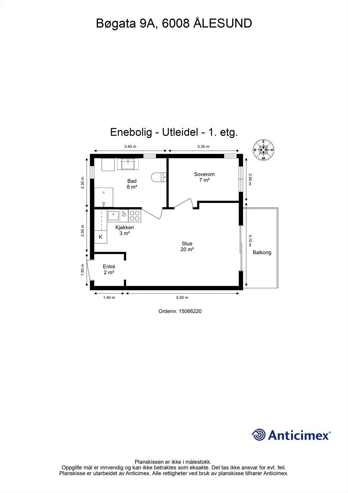 Målsatt plantegning utleiedel 1. etasje Galleribilde