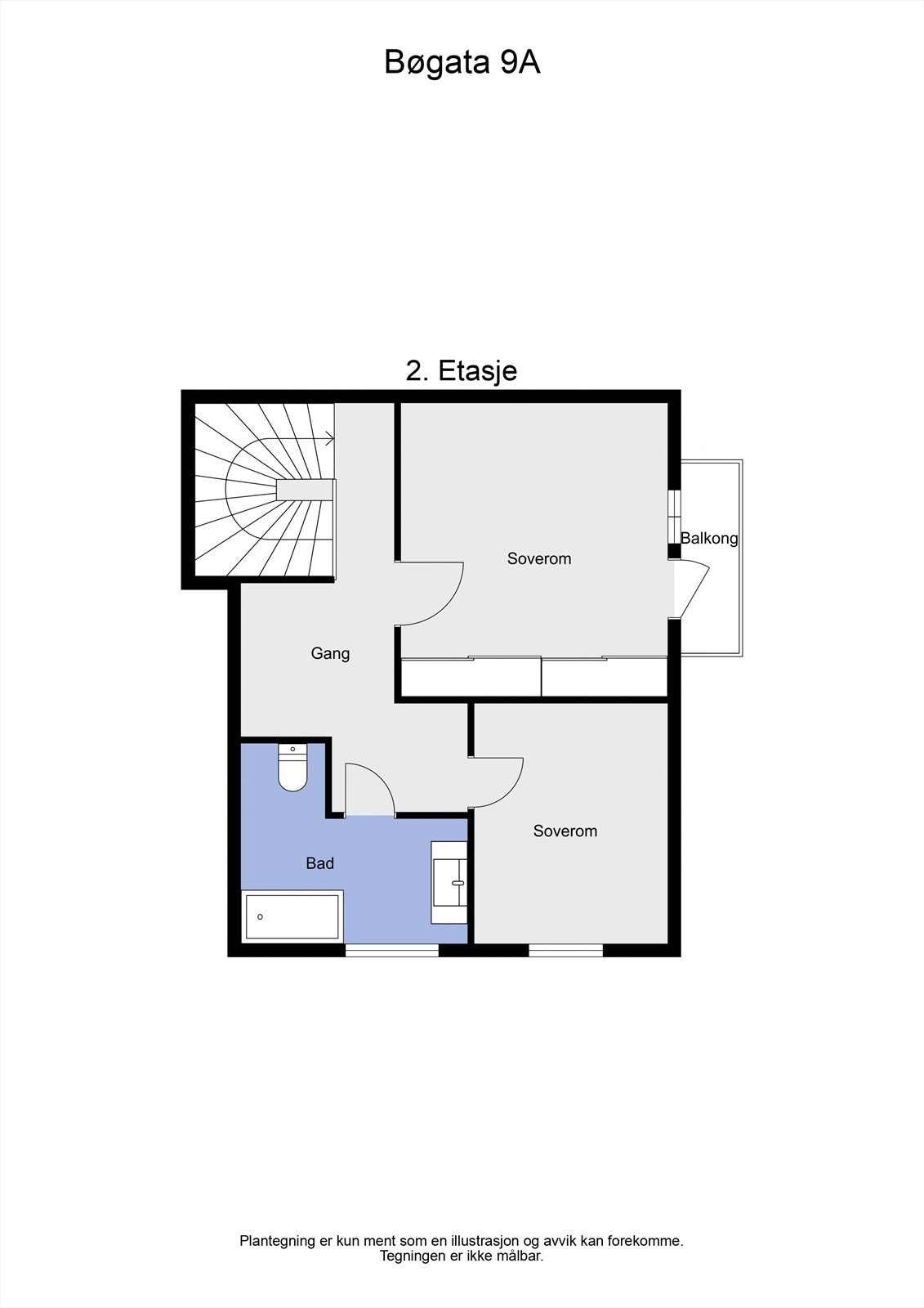 2 D plantegning 2. etasje/loft Galleribilde