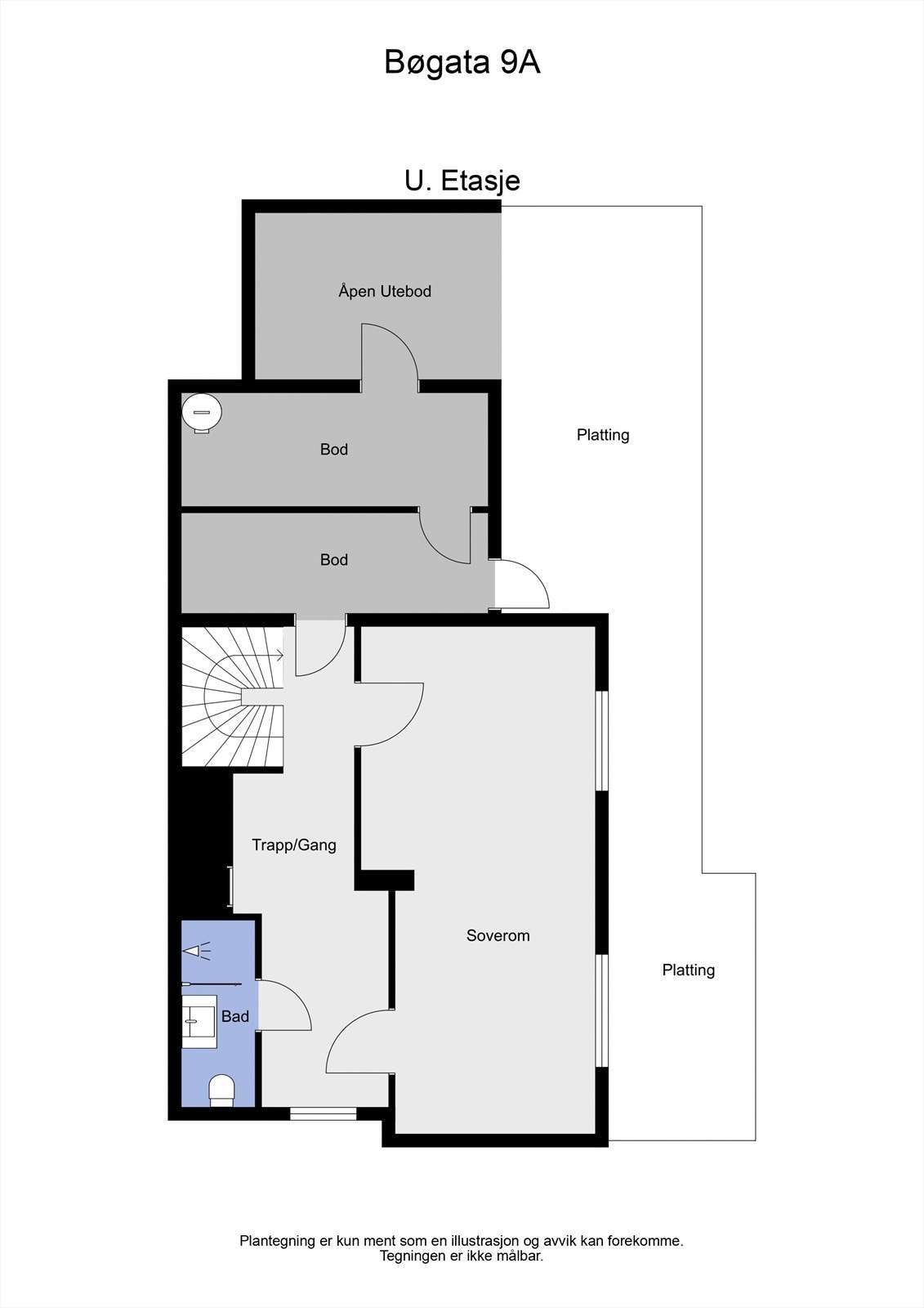 2 D plantegning underetasje Galleribilde