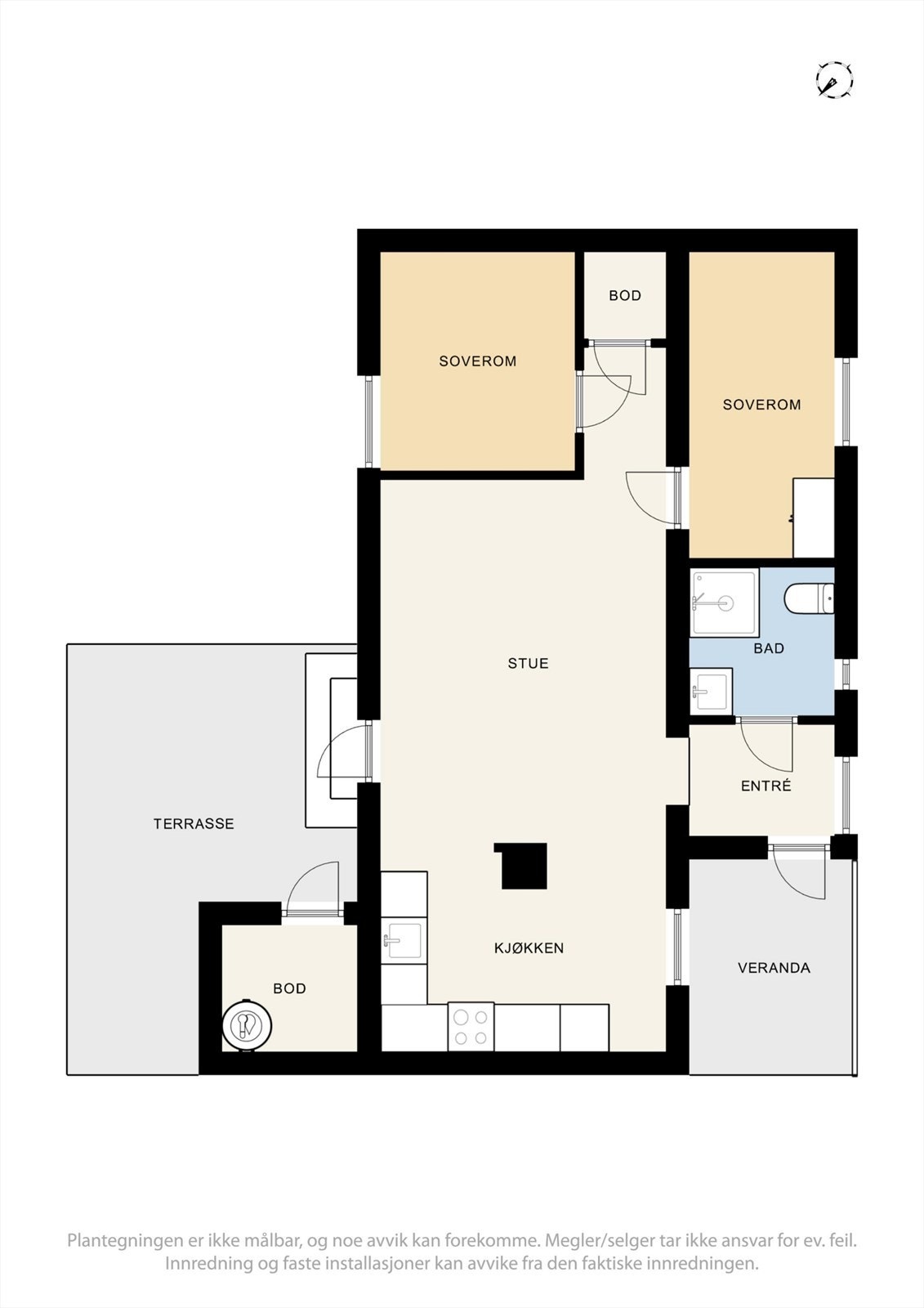 Plantegning fritidsbolig. Galleribilde