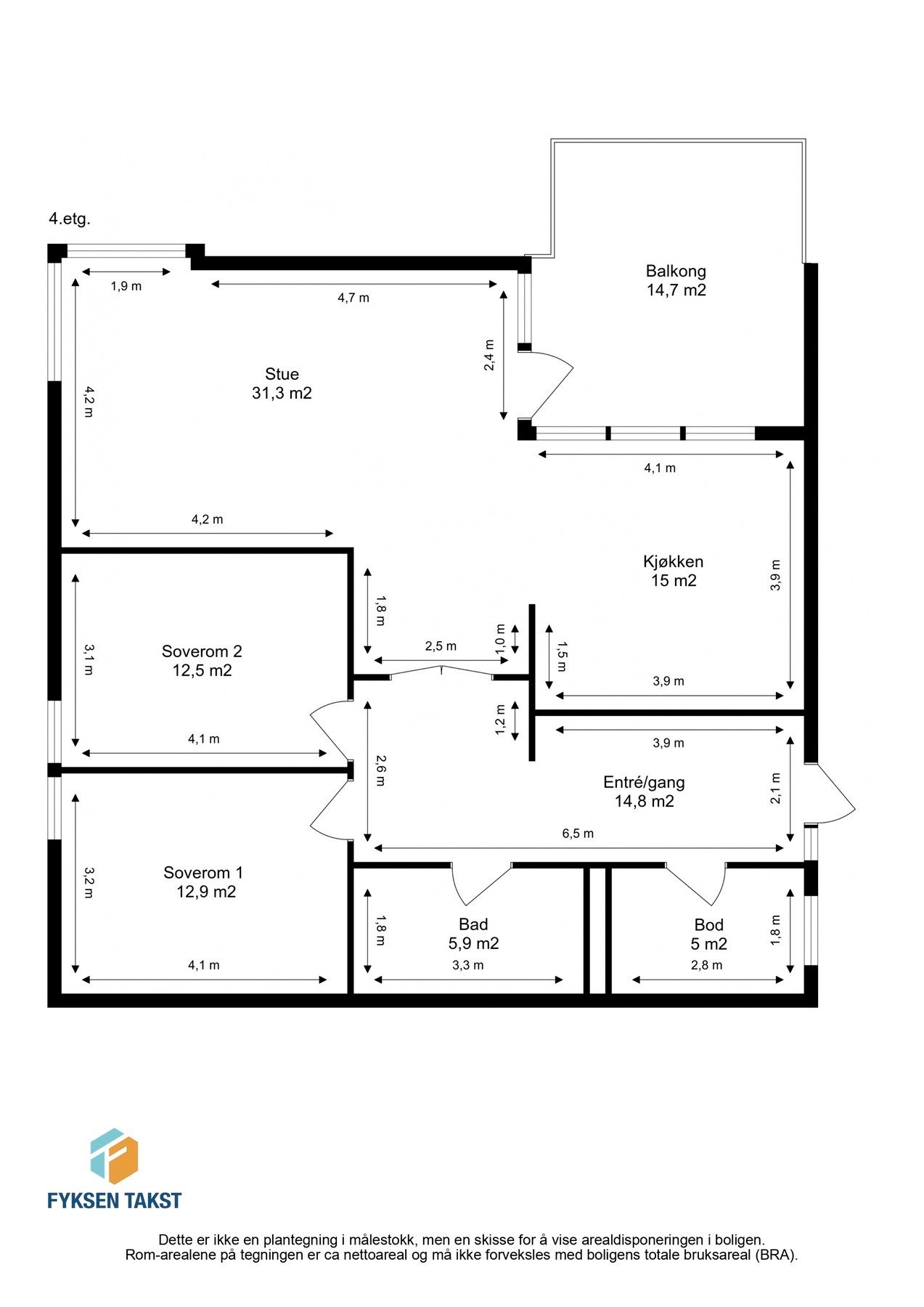 Målsatt planskisse. Galleribilde