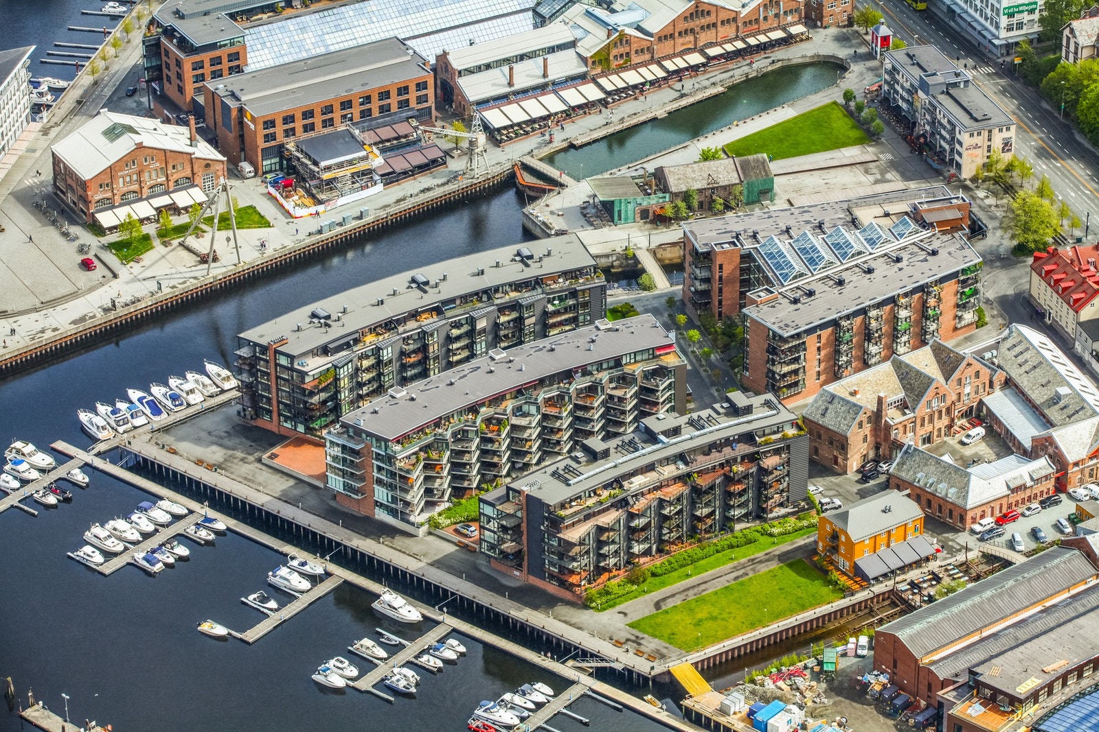 Dokkgata sett fra fugleperspektiv. Galleribilde