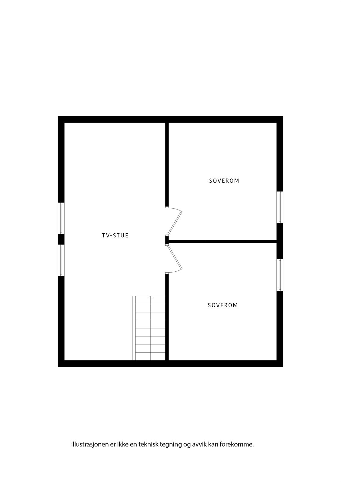 En genial ekstra etasje. Her kan ungdommen eller gjestene trekke seg tilbake. Galleribilde