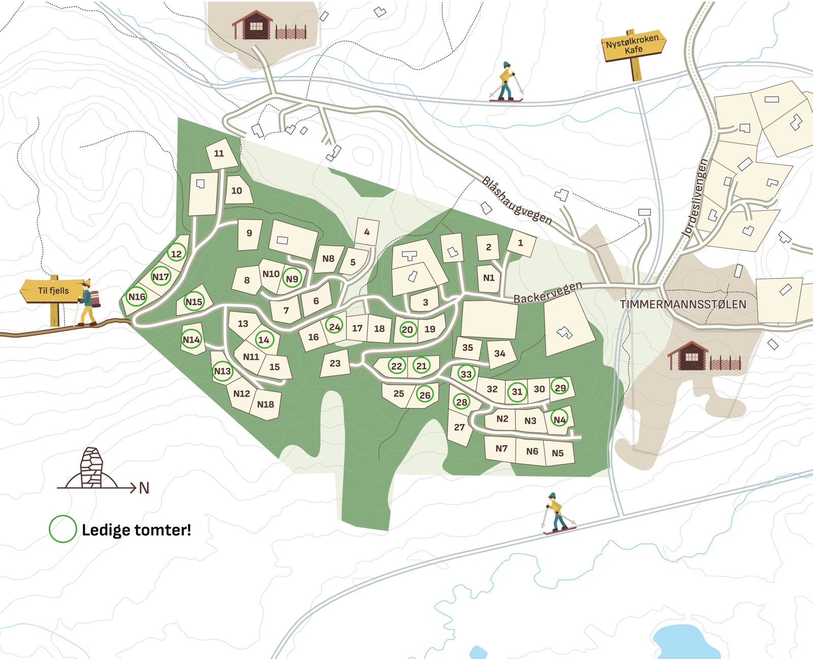 De beste tomtene er fremdeles tilgjengelig - gå inn på www.timmermannsstolen.no for mer info Galleribilde