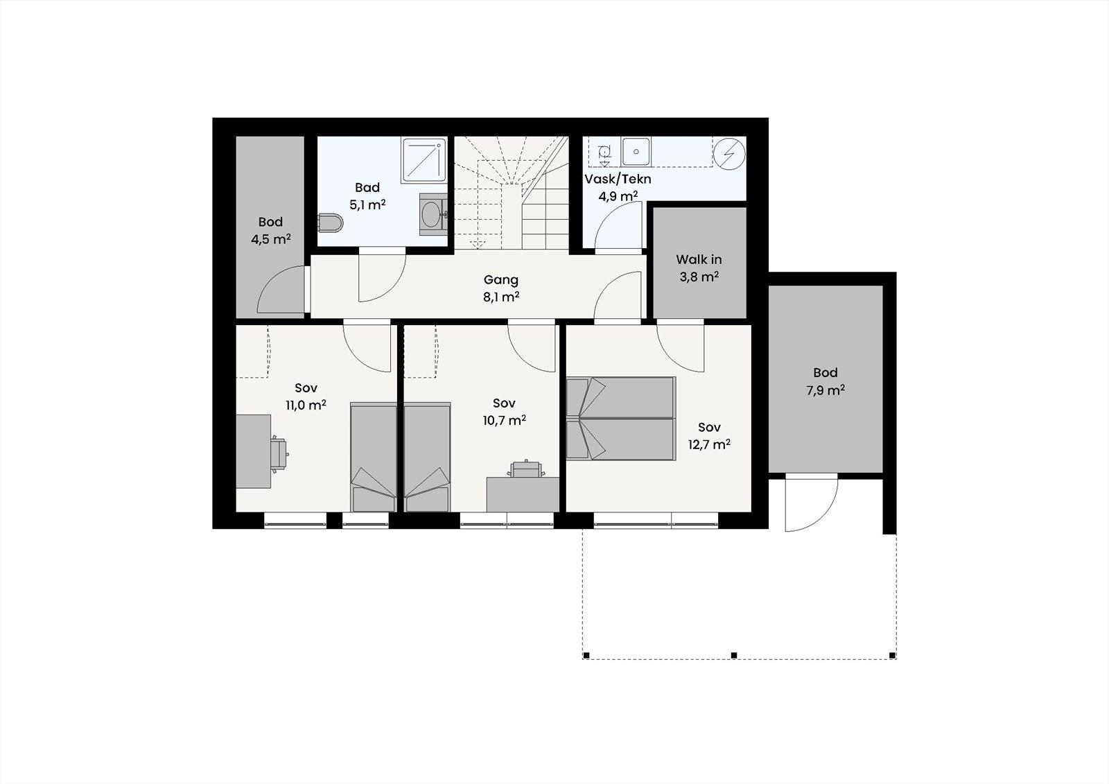 Plan 1. etasje (nede) Galleribilde