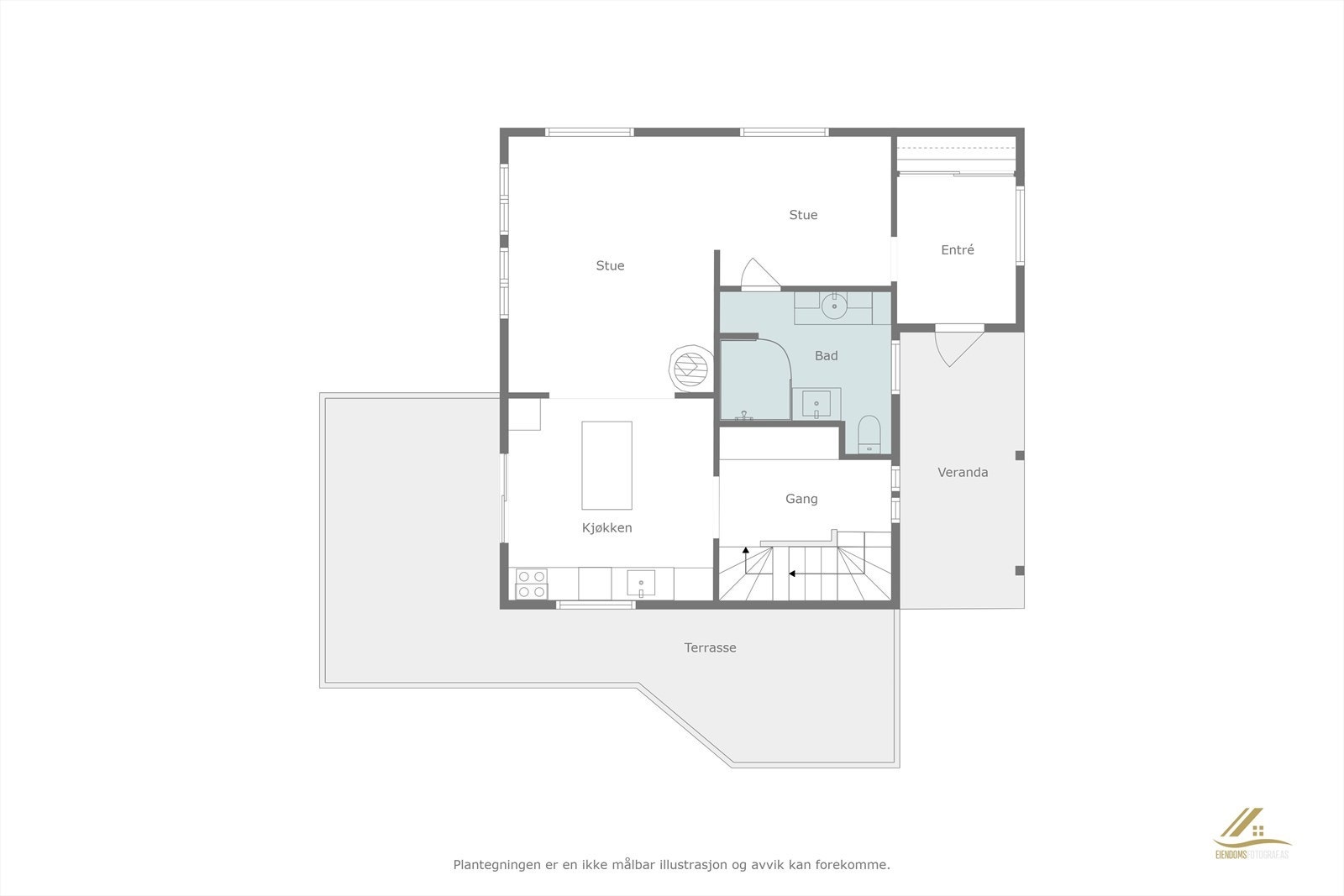 Plantegning 1. etasje Galleribilde