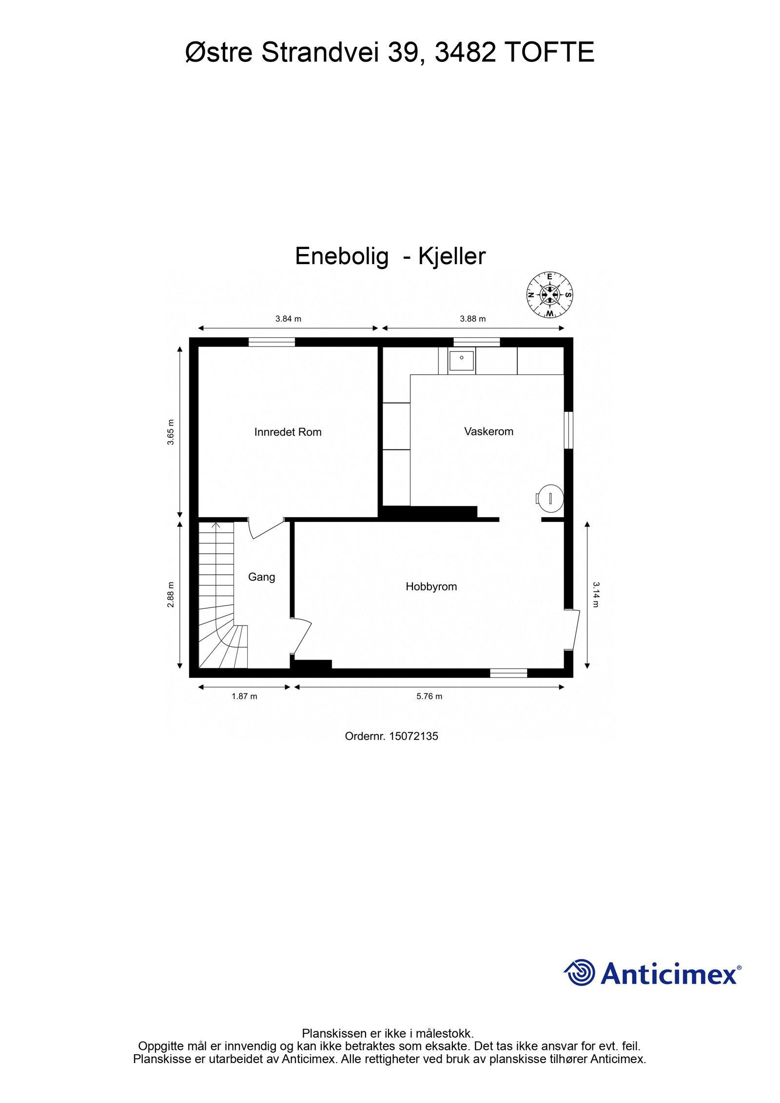 Plantegning kjeller. Galleribilde