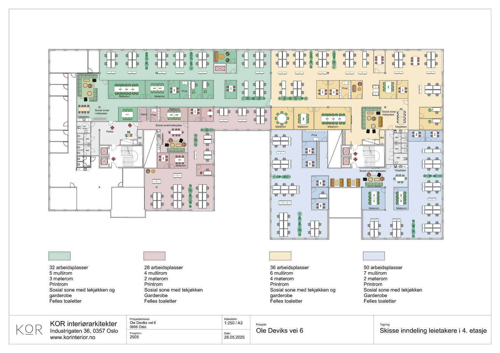 Alternativ planløsning med 4 leietakere Galleribilde