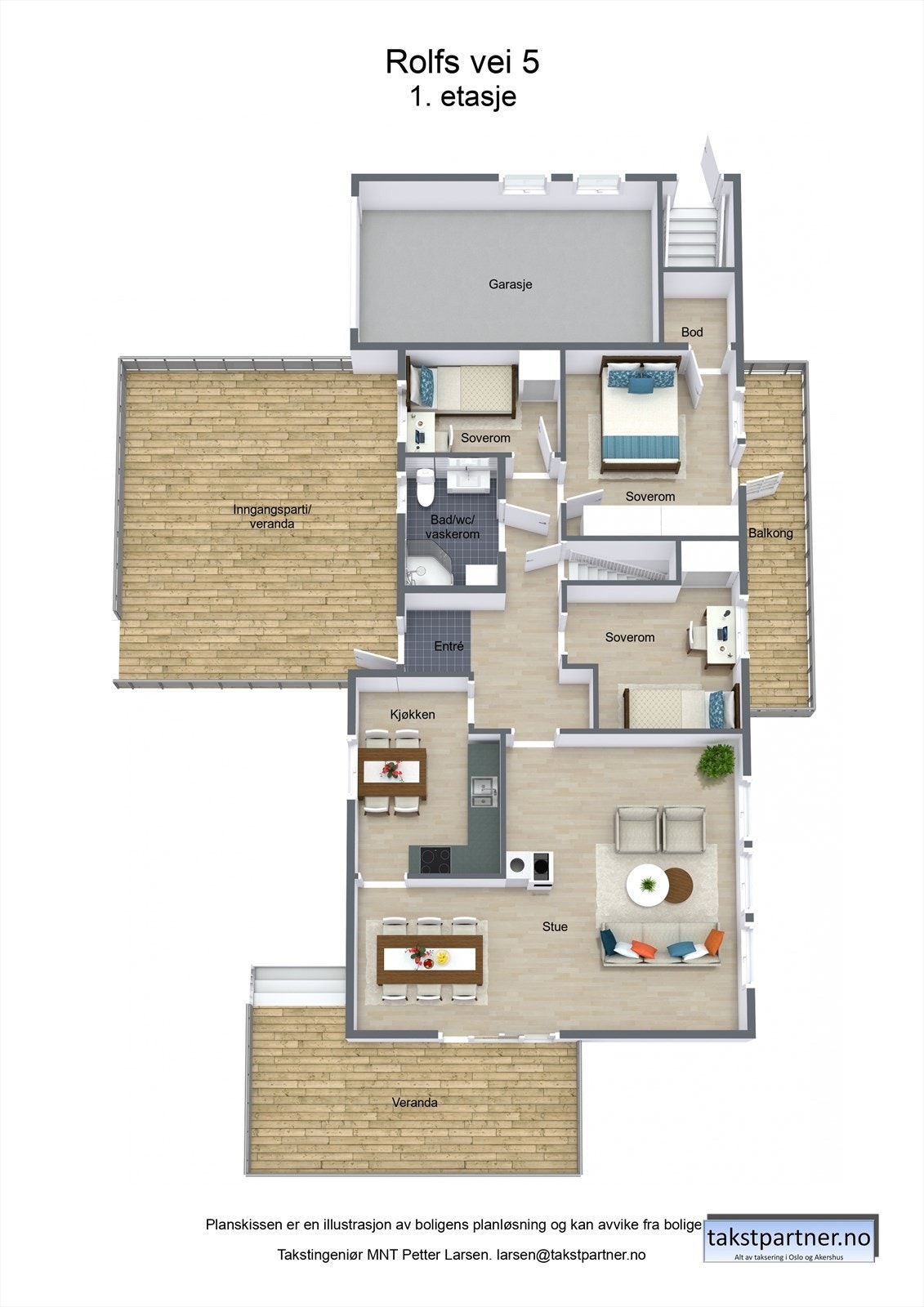 Boligen har en familievennlig planløsning i hovedetasjen. Galleribilde