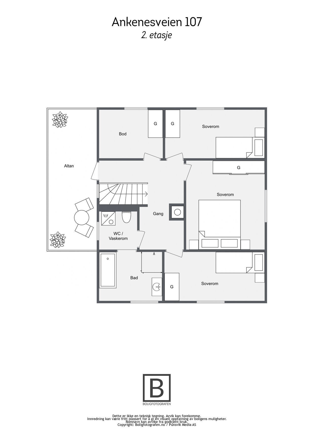 Plantegning 2. etasje Galleribilde