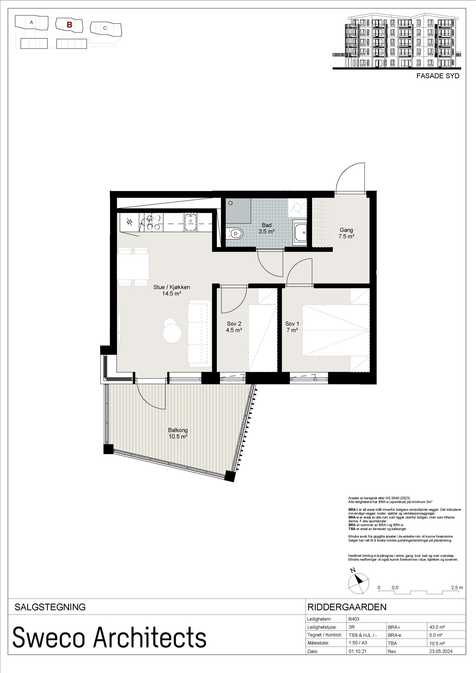 Plantegning - Leilighet B403 Galleribilde