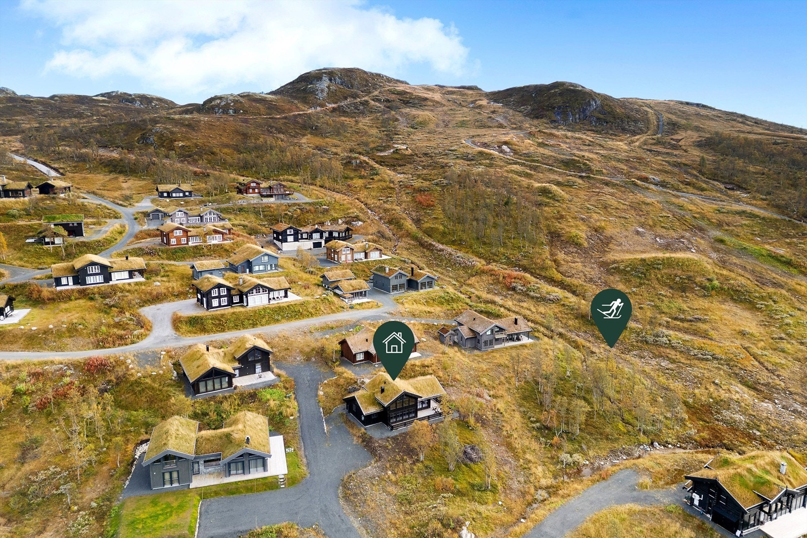 Spenn på deg skiene på hytta og gå rett inn i preparerte skiløyper Galleribilde