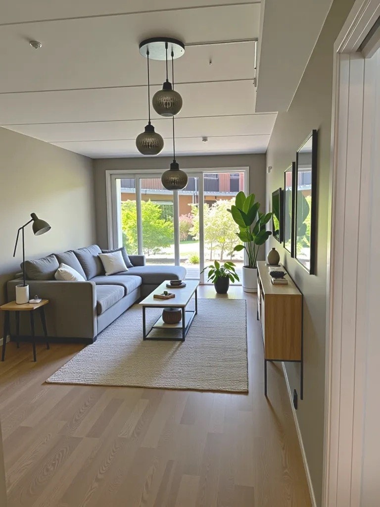 Stue (AI generert møblering) Galleribilde