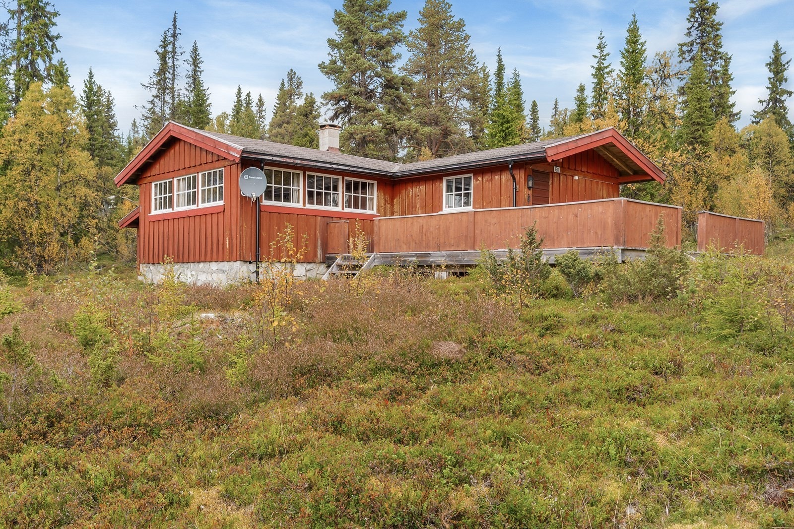 Eiendommen består av hytte og uthus. Galleribilde