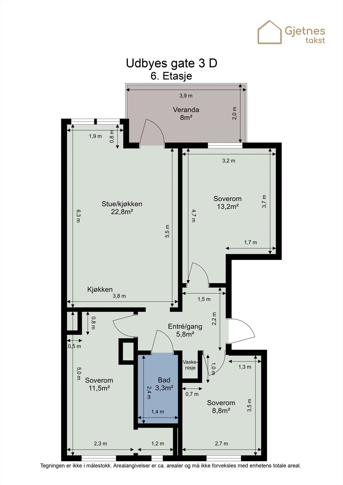 Ta en titt på planskissen og gjør deg kjent med romfordelingen! Galleribilde