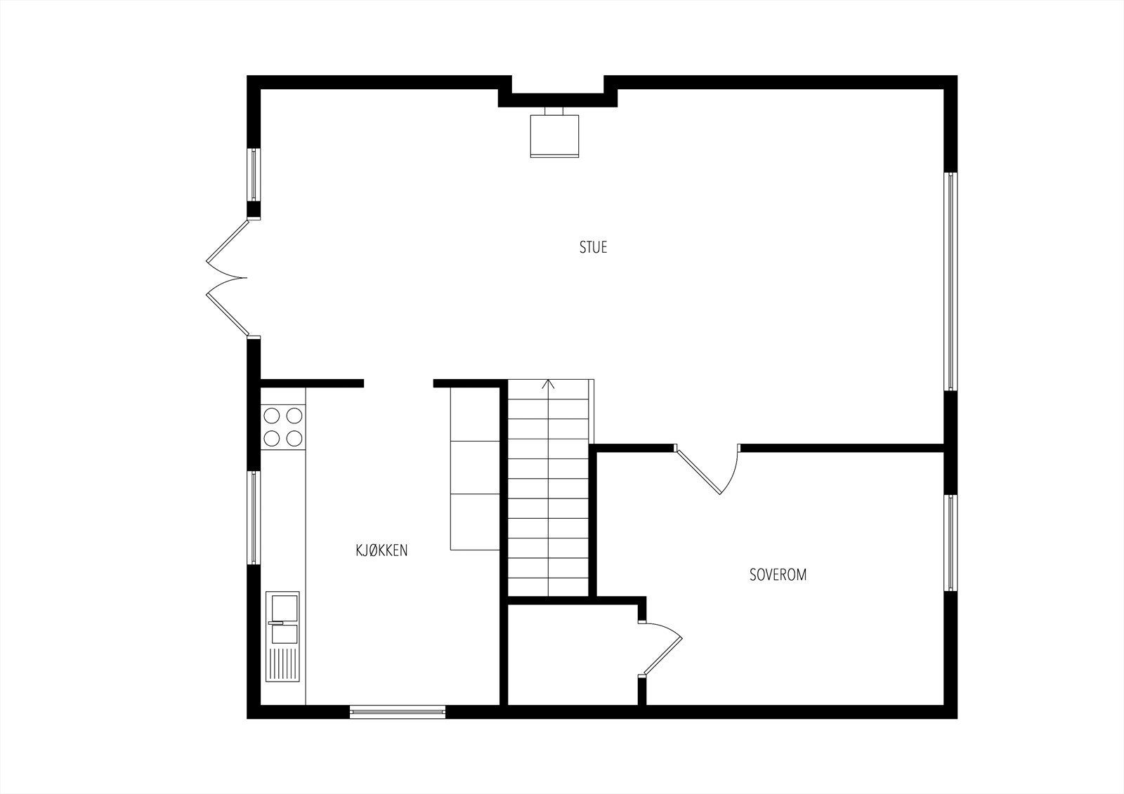 Plantegning 1. etg Galleribilde
