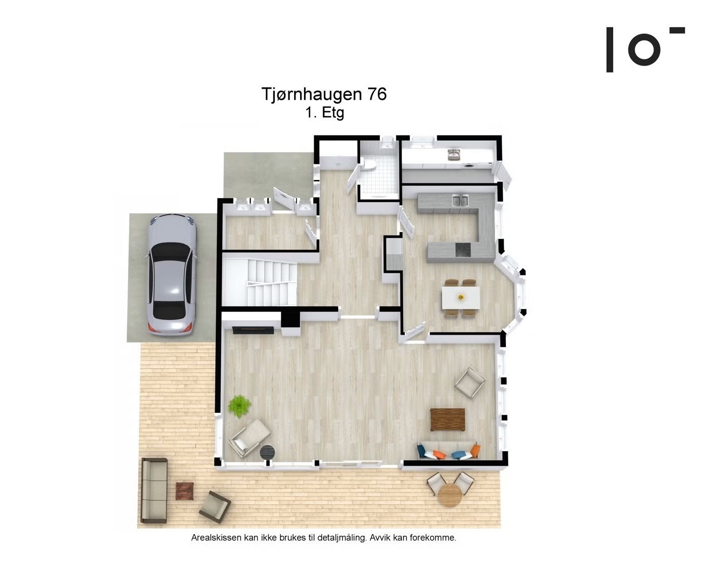 - Planløsning av 1. etasje før påbegynt renovering. Dette gir ikke et representativt bilde av virkeligheten - Galleribilde