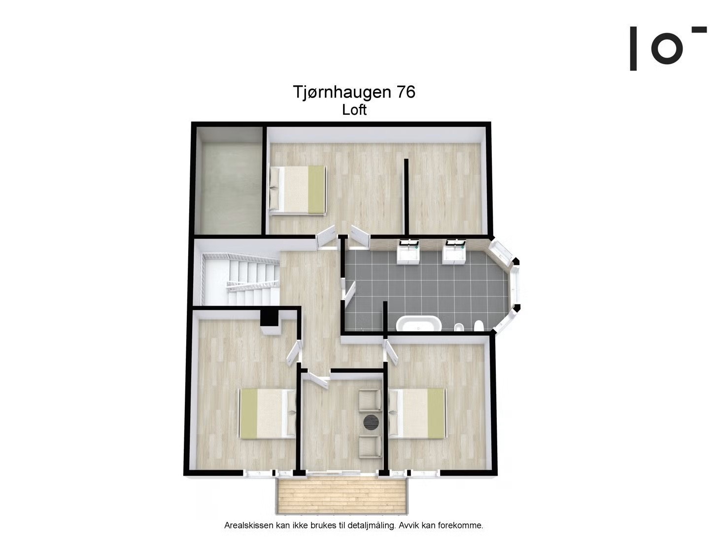 - Planløsning av 2. etasje før påbegynt renovering. Dette gir ikke et representativt bilde av virkeligheten - Galleribilde