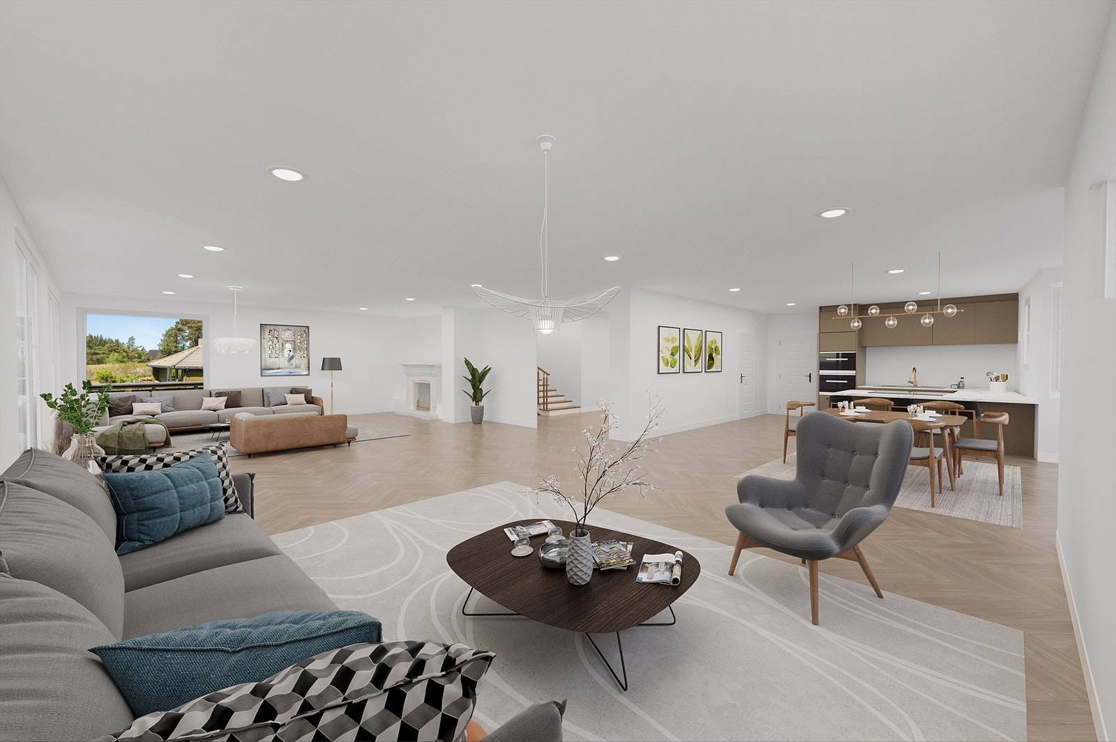 - Illustrasjonsfoto av stue/kjøkken (digitalt fremstilt) - Galleribilde