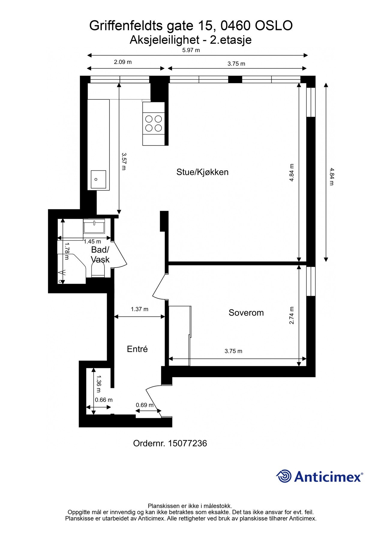 Planløsning. I tillegg følger kjellerbod på 4,3 kvm og Loftsbod med gulvflate på ca. 8,3kvm. Galleribilde