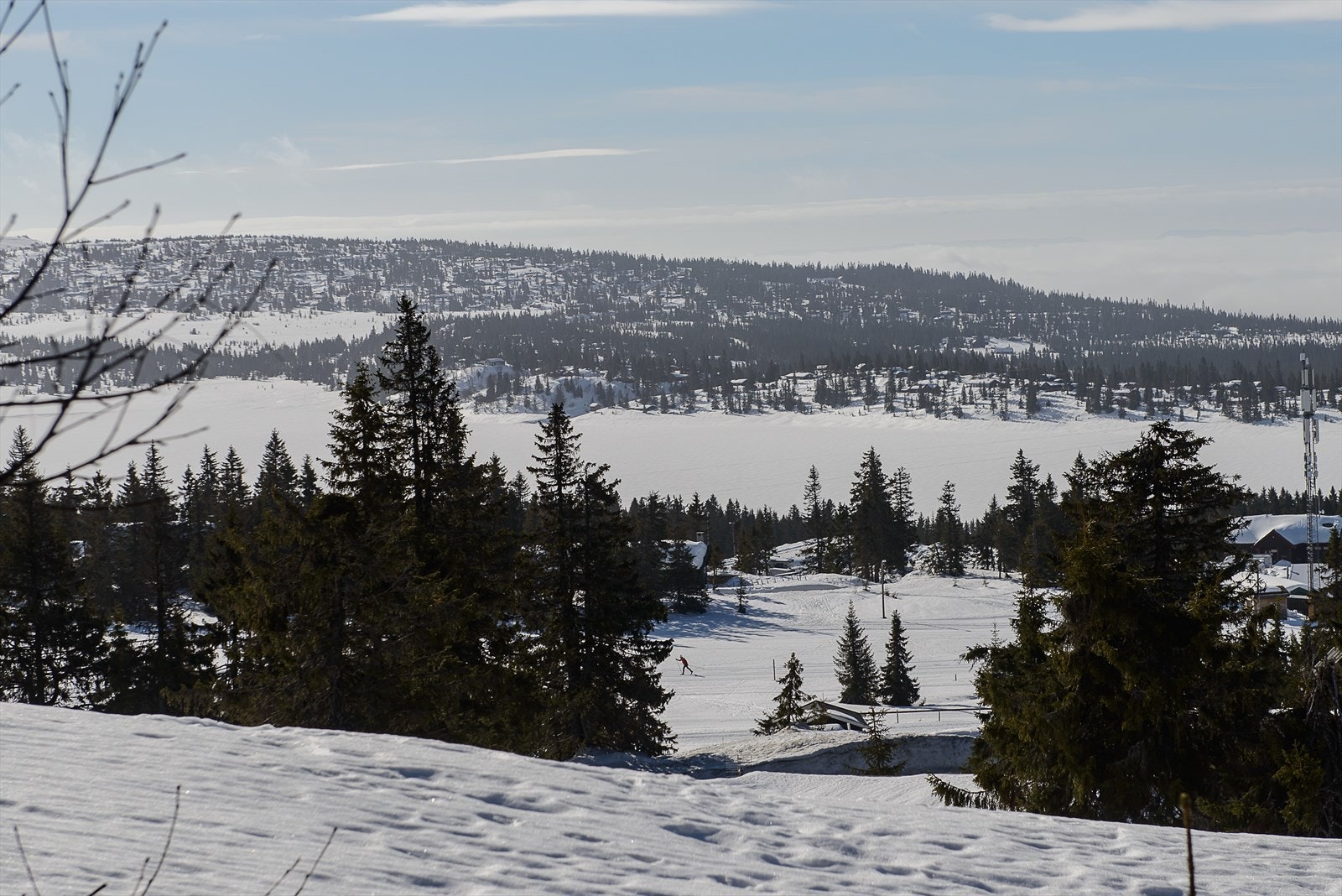 Fin utsikt mot Sjusjøvannet fra hytta. Galleribilde