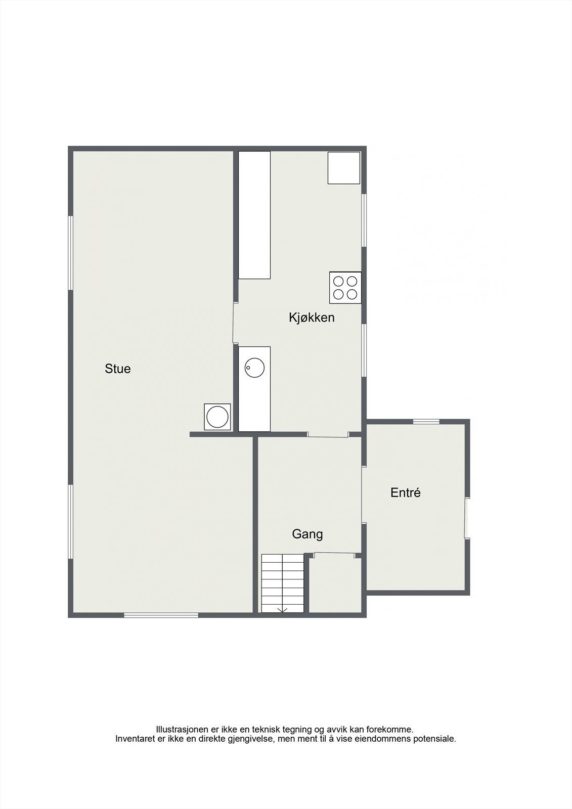 Plantegning 1. etasje Galleribilde