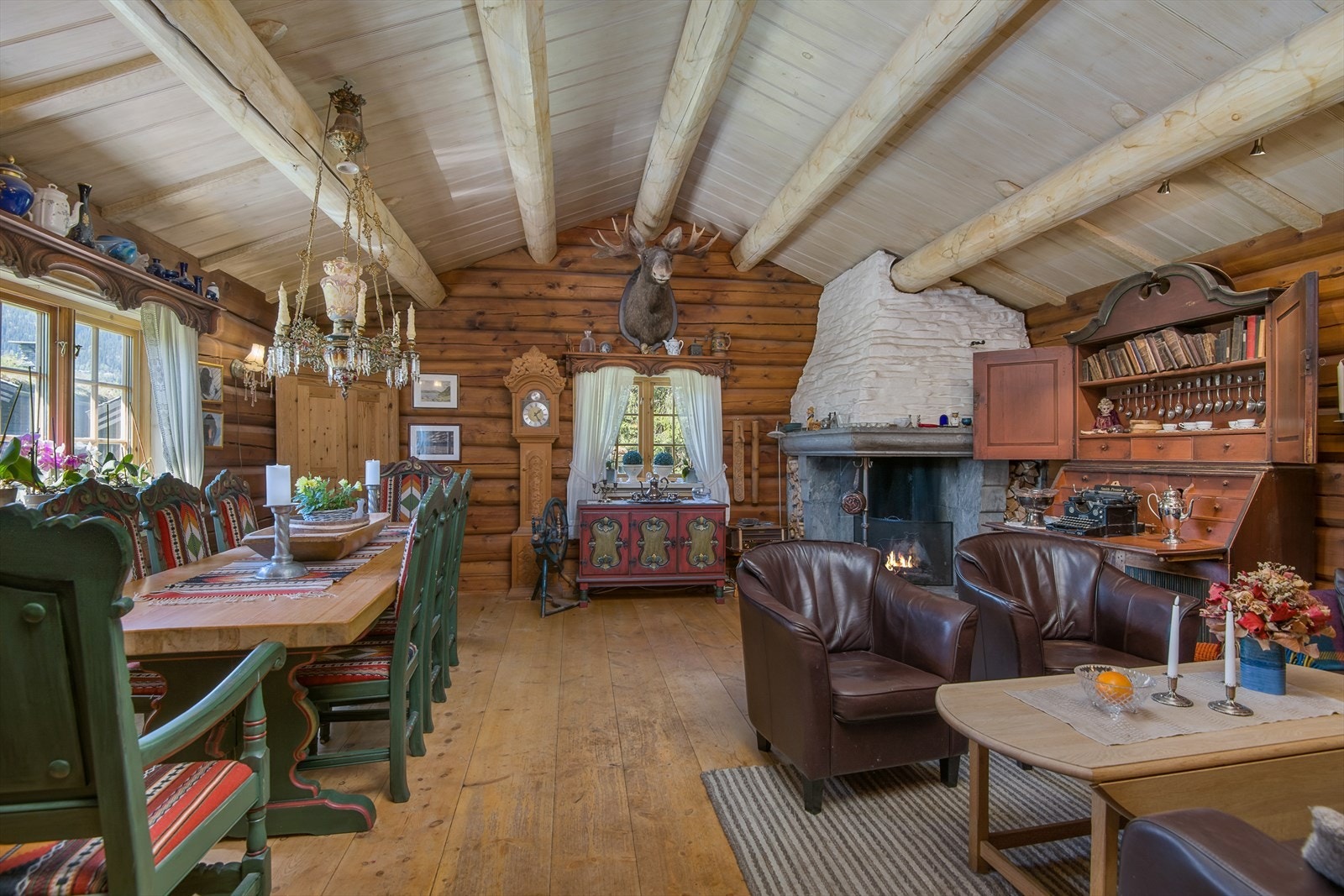 Lun og trivelig stue med gruepeis. Galleribilde