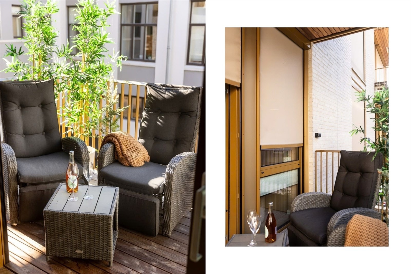 Balkongen vender ut mot rolig gårdsrom. Her er det god plass til utemøblement og grill. I tillegg kan balkongdøren åpnes helt opp. Galleribilde