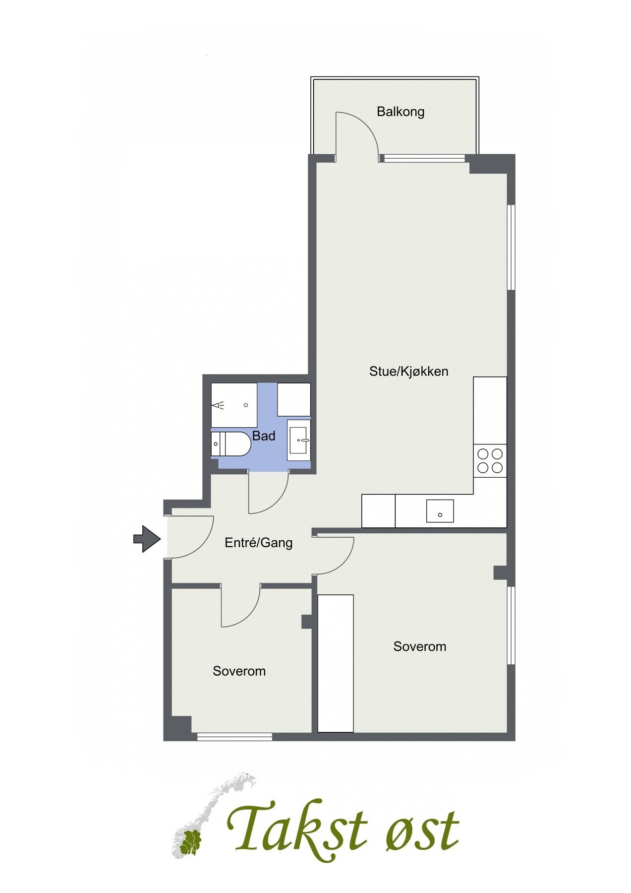 Alternativ planløsning som 3-roms. Galleribilde