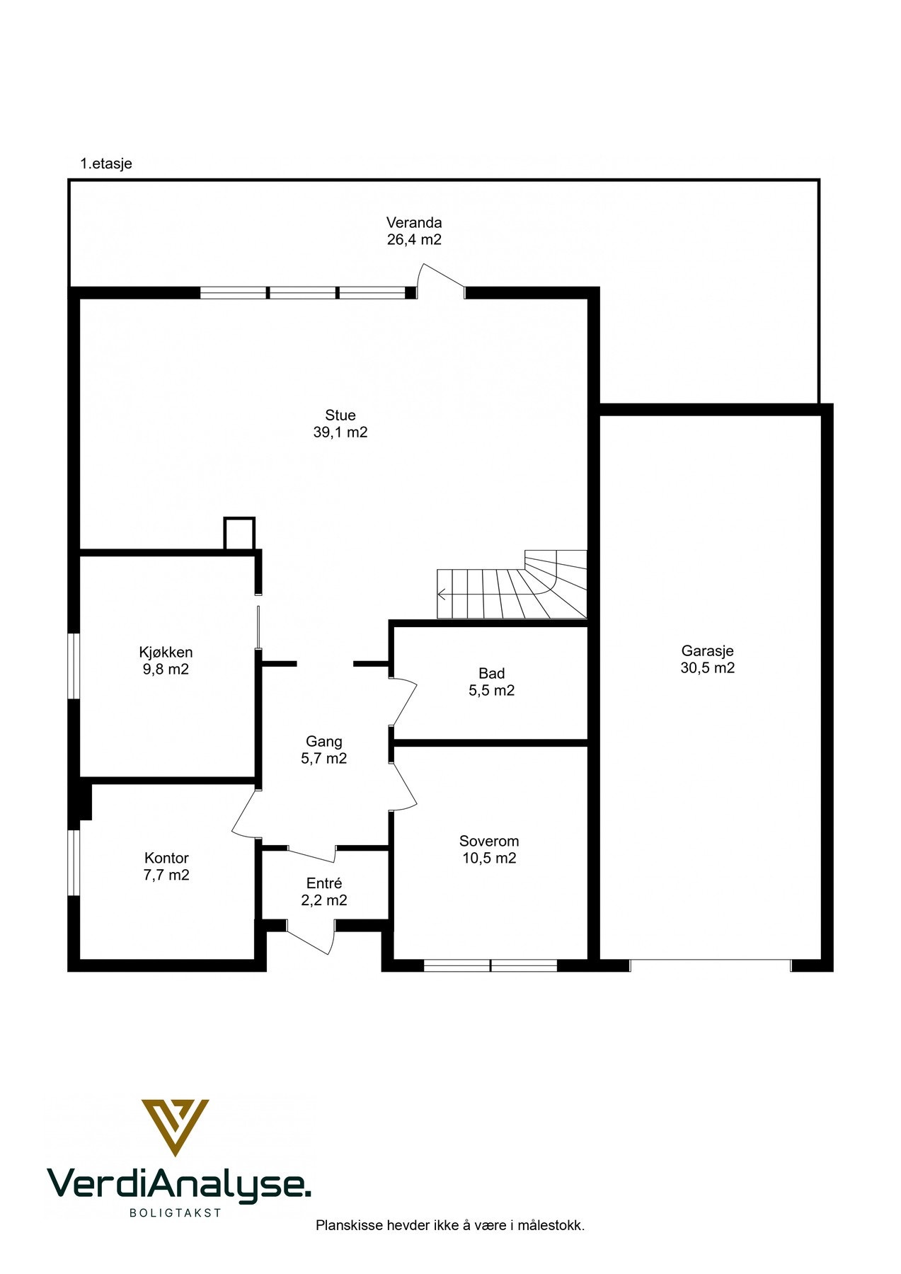 Planskisse 1. etasje. Galleribilde