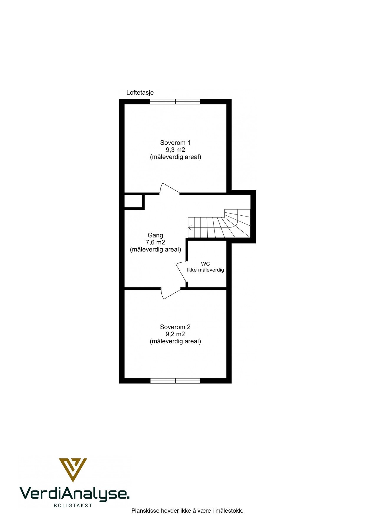 Planskisse loftsetasje. Galleribilde