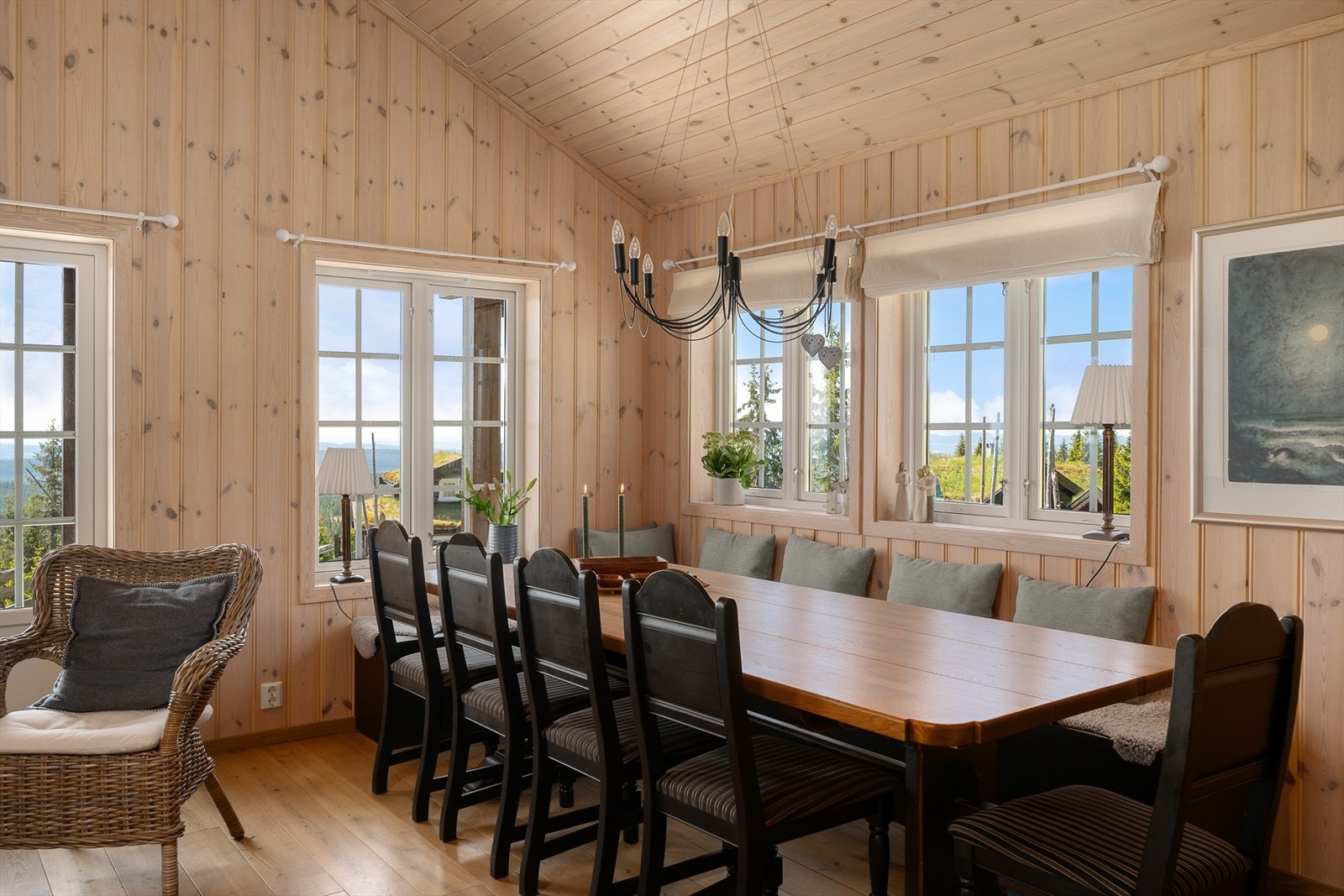 et kommer fint naturlig lys inn over spisestua. Galleribilde