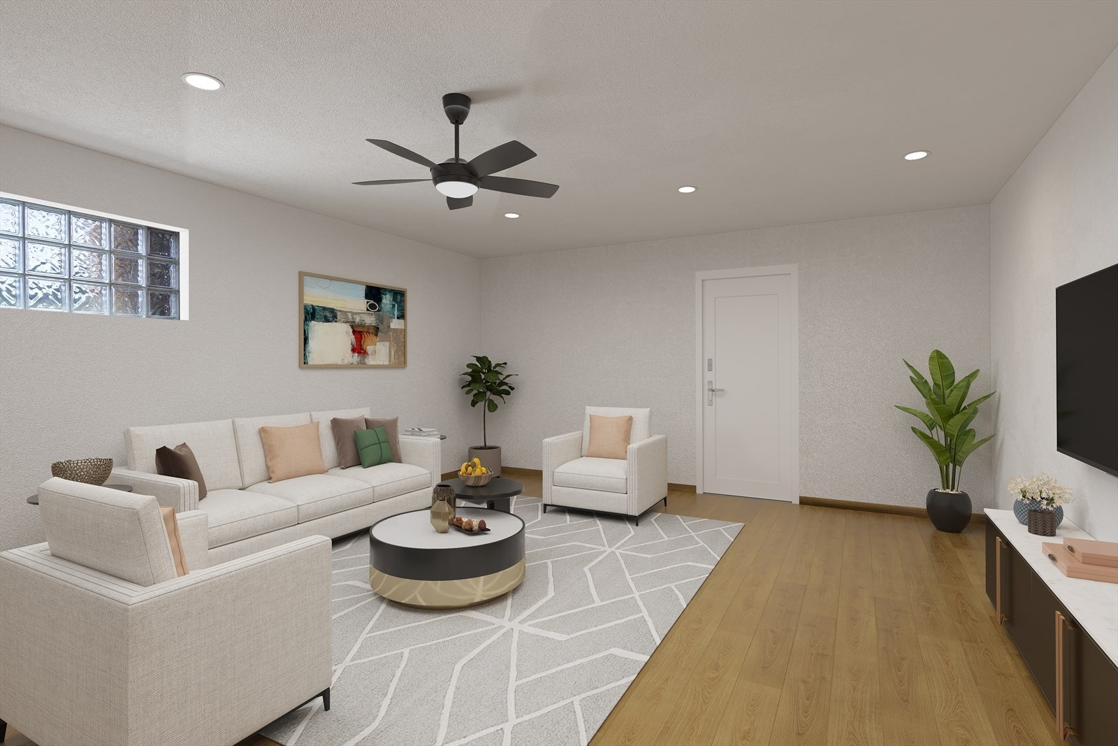 Hobbyrommet kan, med enkle midler, gjøres om til en flott kjellerstue og et ekstra soverom med eget bad. Galleribilde