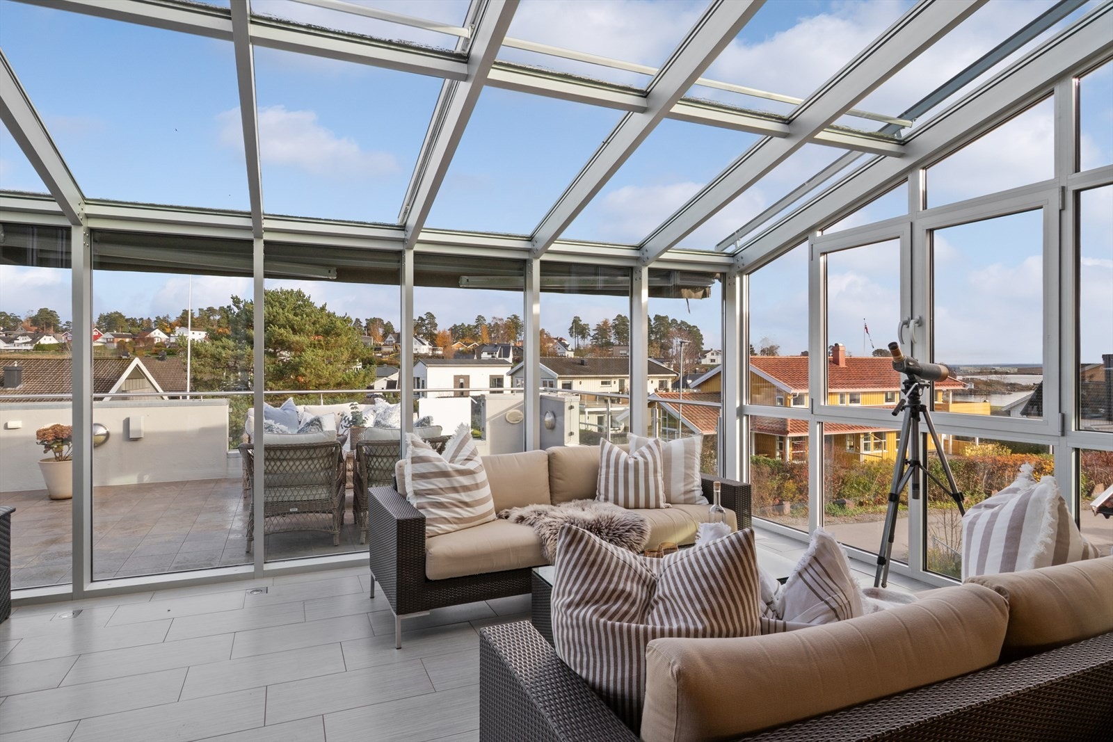 Vinterhagen fungerer som en forlengelse av stuen. Galleribilde