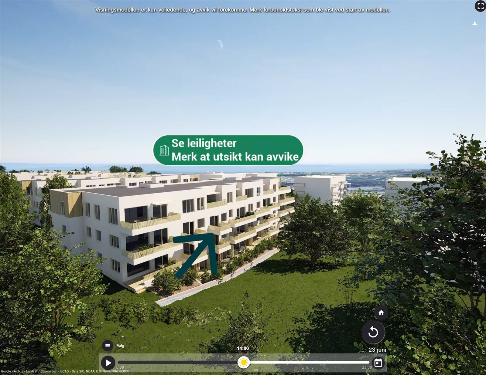 Fin intern beliggenhet i endebygget. Omtrentlig avmerking. Galleribilde