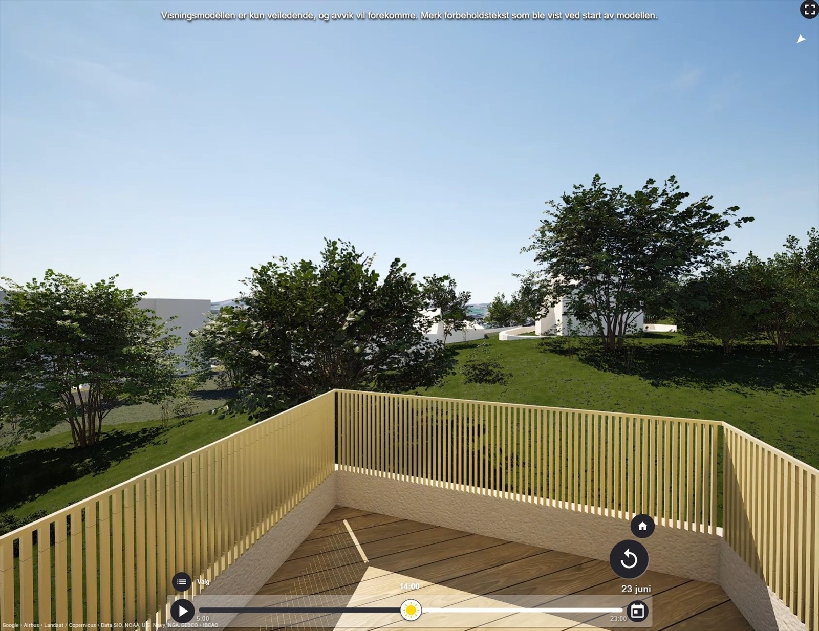 God intern beliggenhet i endebygget. Fint utsyn fra sydvestvendt balkong. Galleribilde