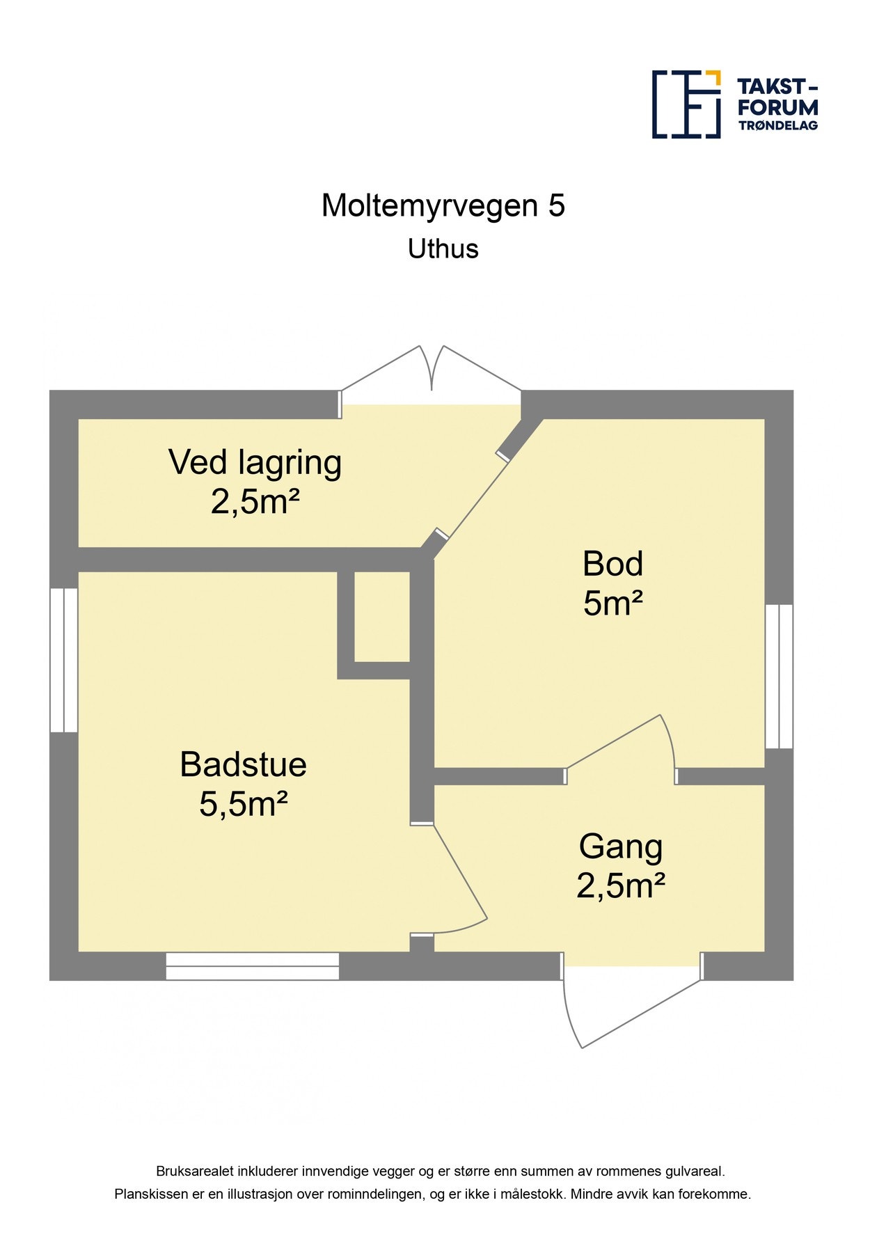 Plantegning uthus. Galleribilde