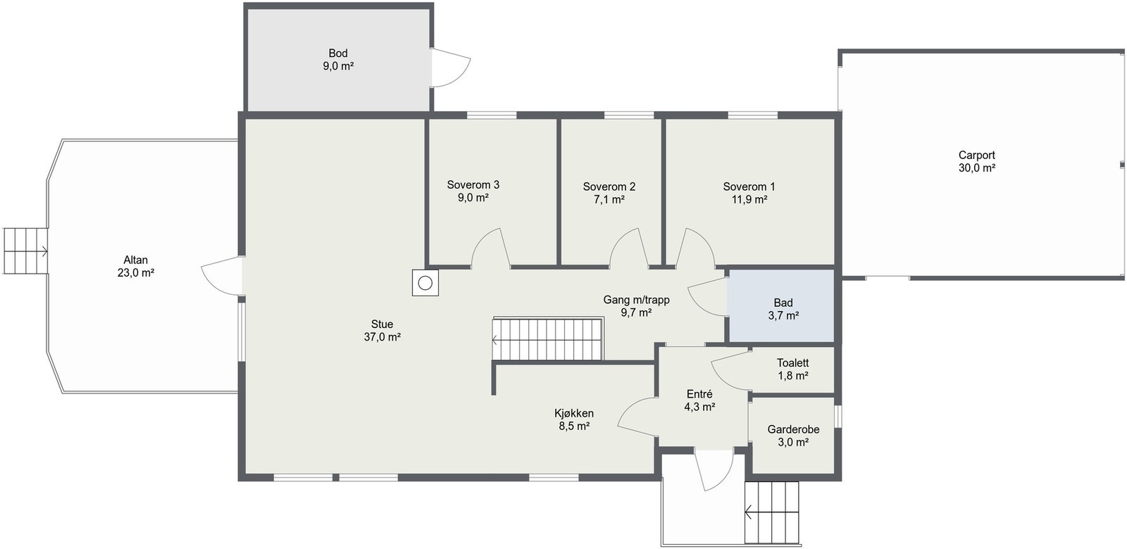 Planskisse 1. etasje. Galleribilde