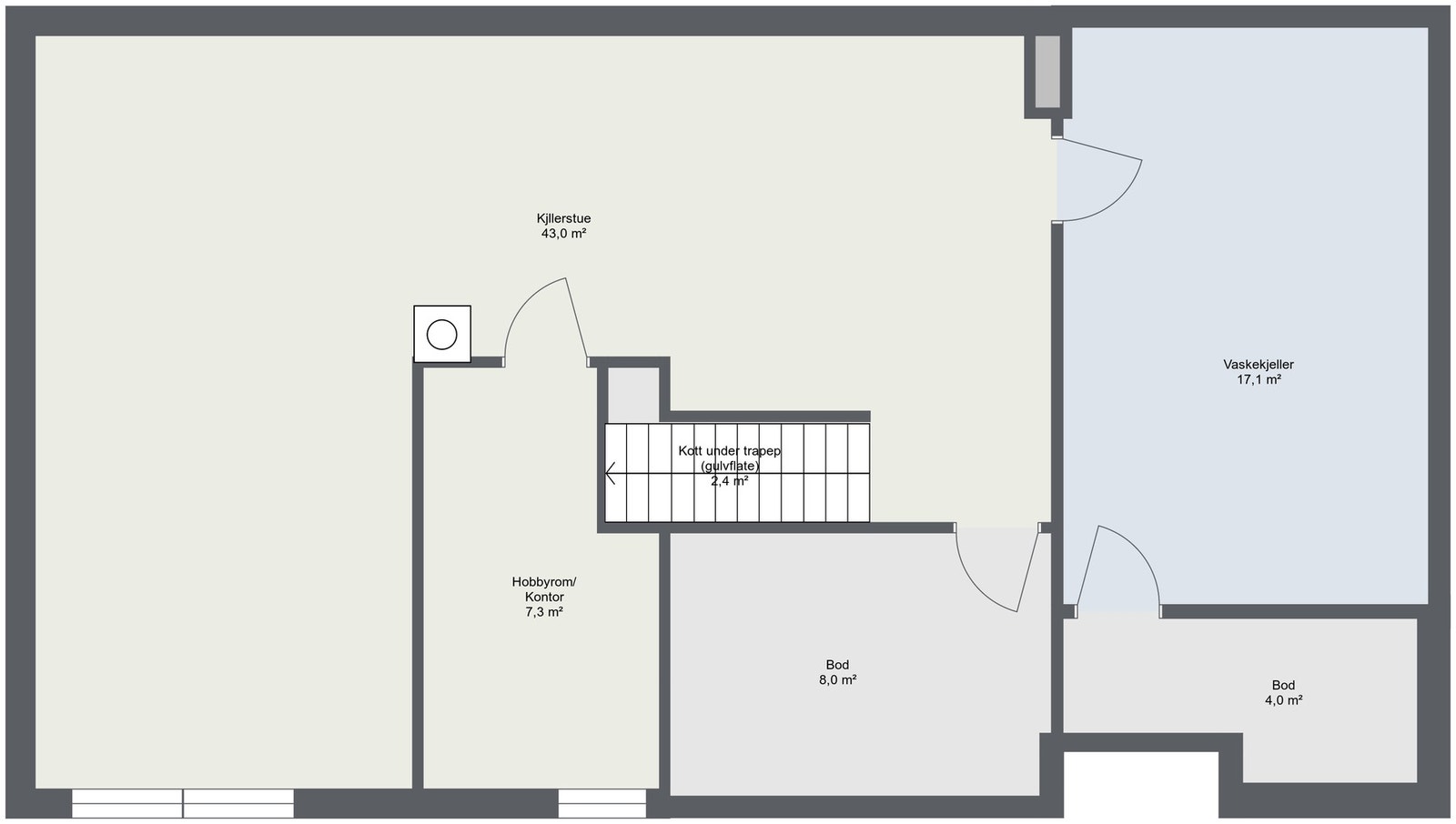 Planskisse kjelleretasje. Galleribilde