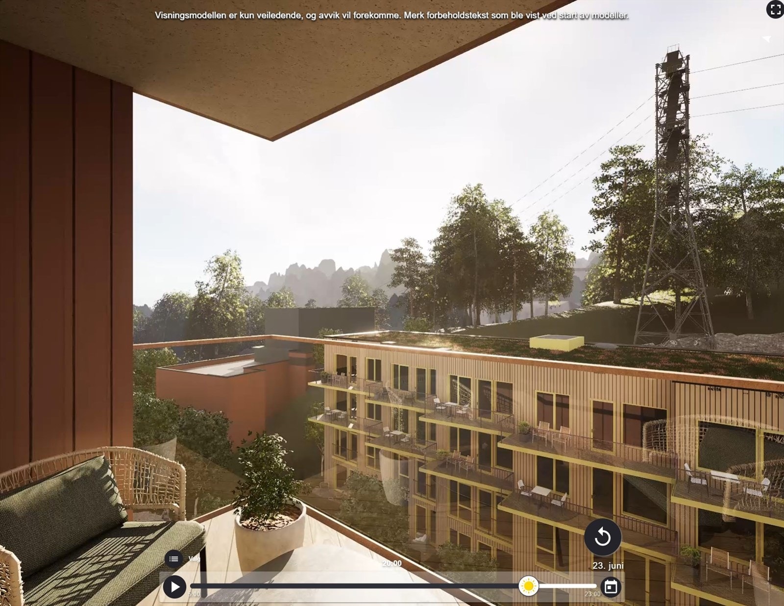 Omtrentlig plassering i 6. etg. i hus 2 inn mot gårdshage. Galleribilde