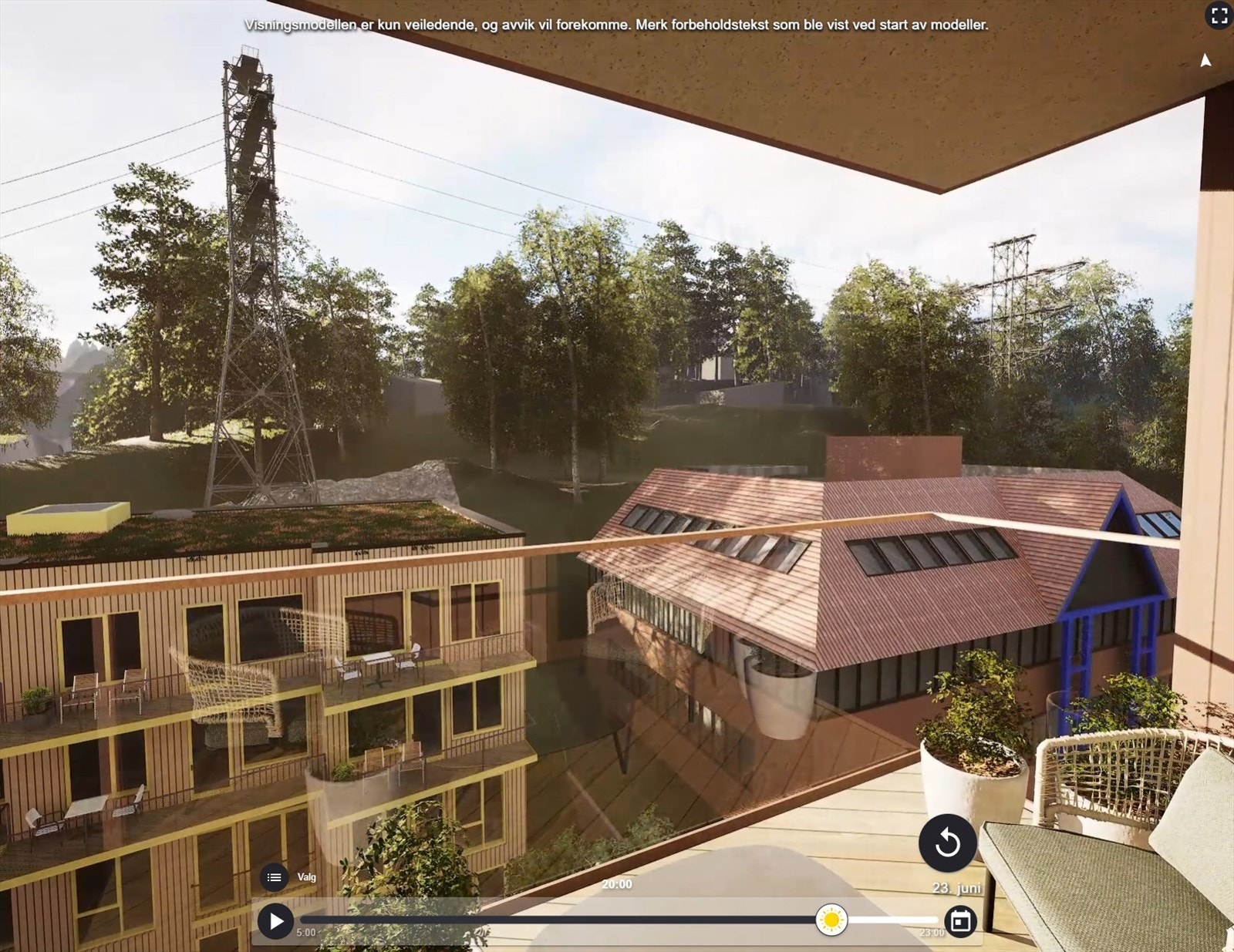 Omtrentlig plassering i 6. etg. i hus 2 inn mot gårdshage. Galleribilde