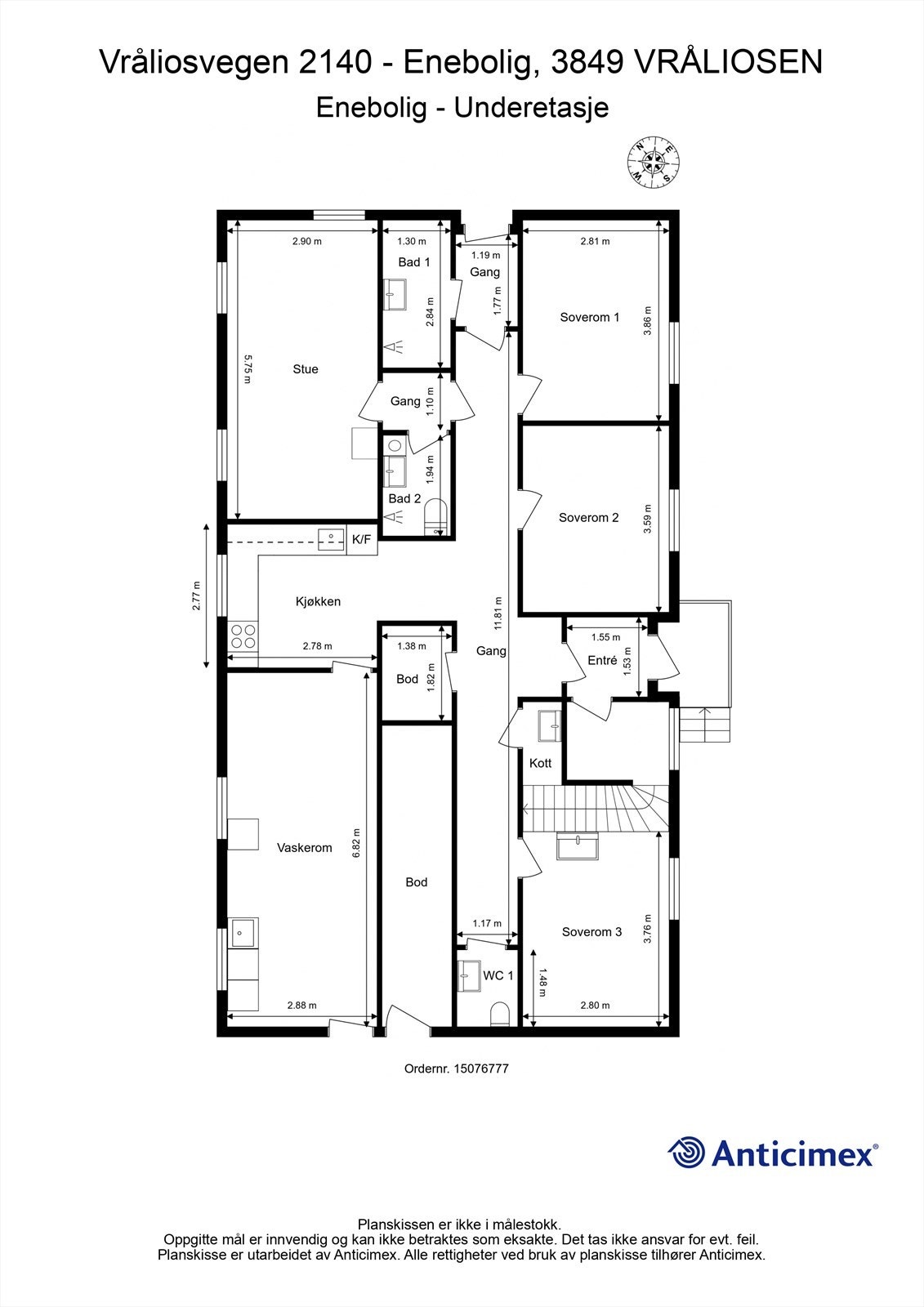 Plantegning Underetasje Galleribilde