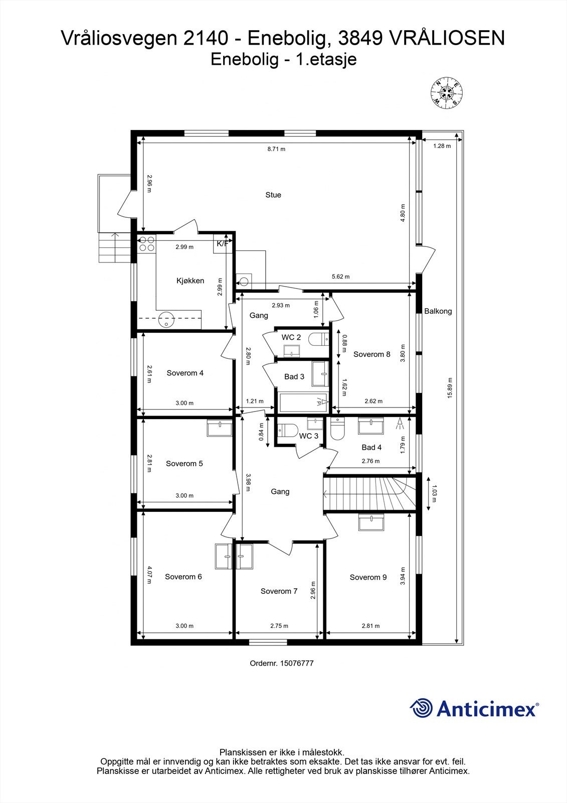 Plantegning 1. etasje Galleribilde