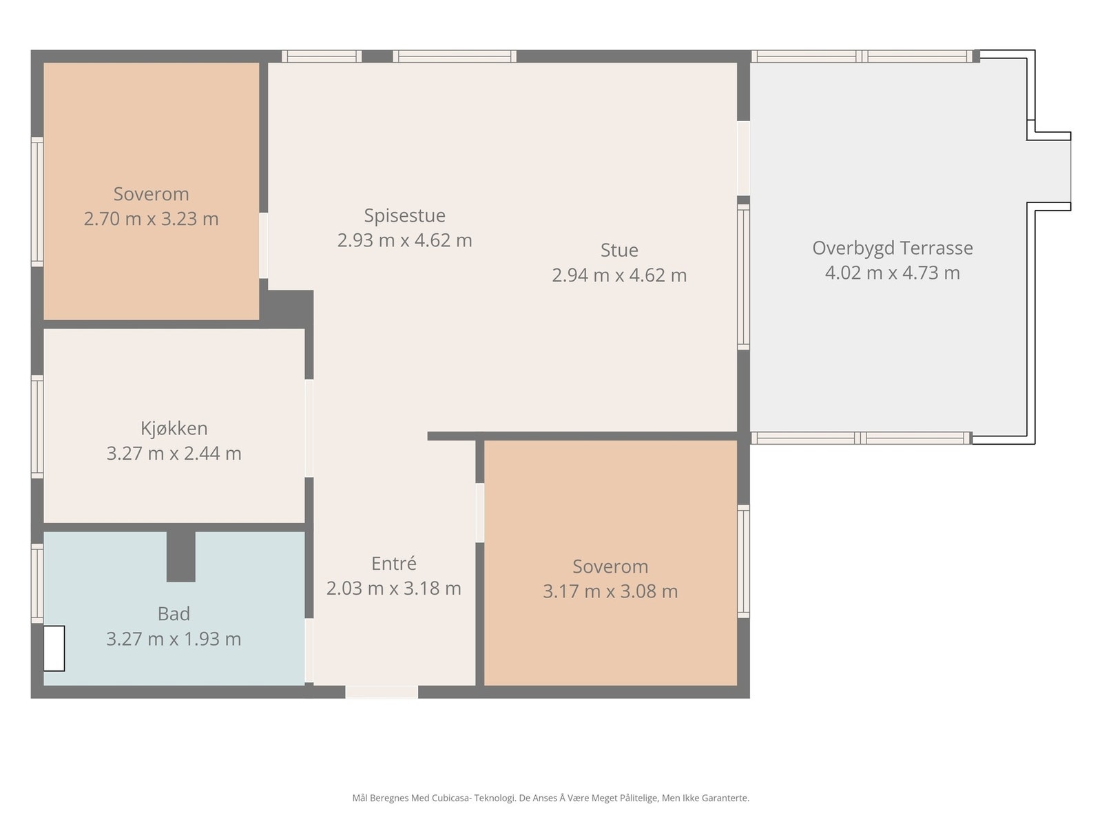 Plantegning 1. etasje. Leiligheten har god lagringsplass med flere boder i kjeller og på loft. Galleribilde