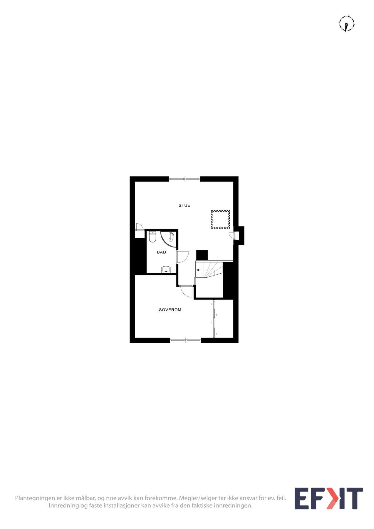 Plantegning som viser boligens loftsetasje. Galleribilde