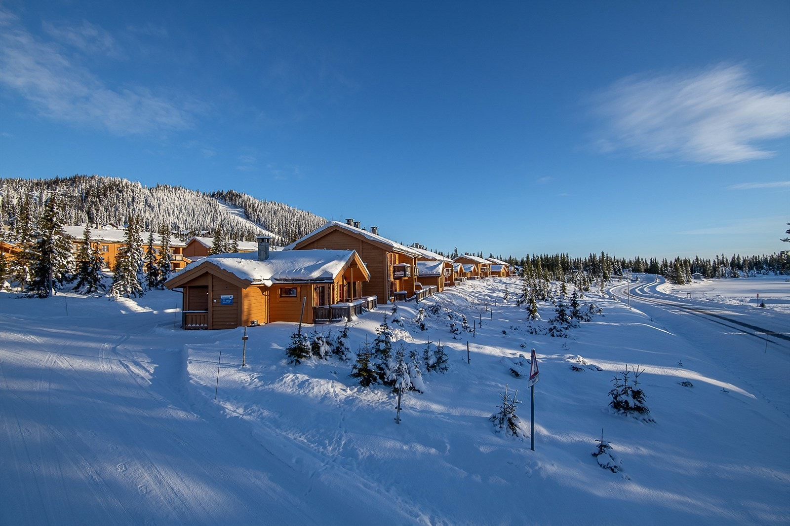 Med lett adkomst og fin utsikt til Eftastjernet har denne hytta god beliggenhet i feltet. Hovedveien inn til skianlegget går rett på nedsiden. Galleribilde