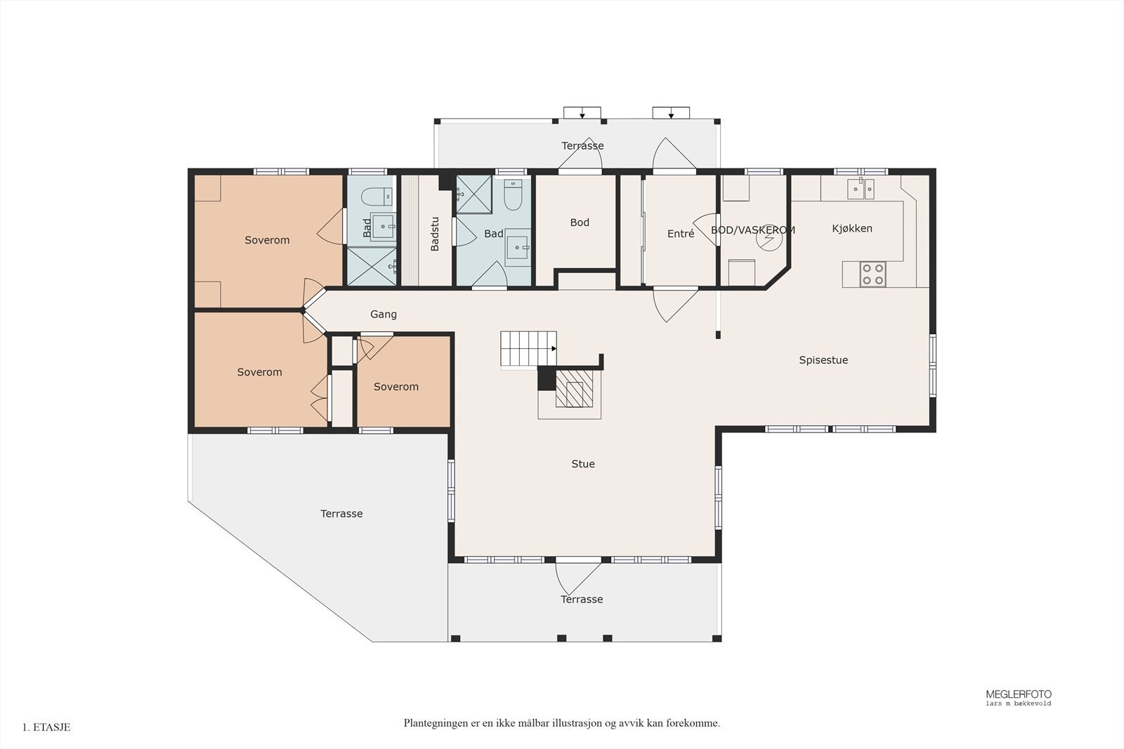 Planskisse over hovedetasjen. Galleribilde