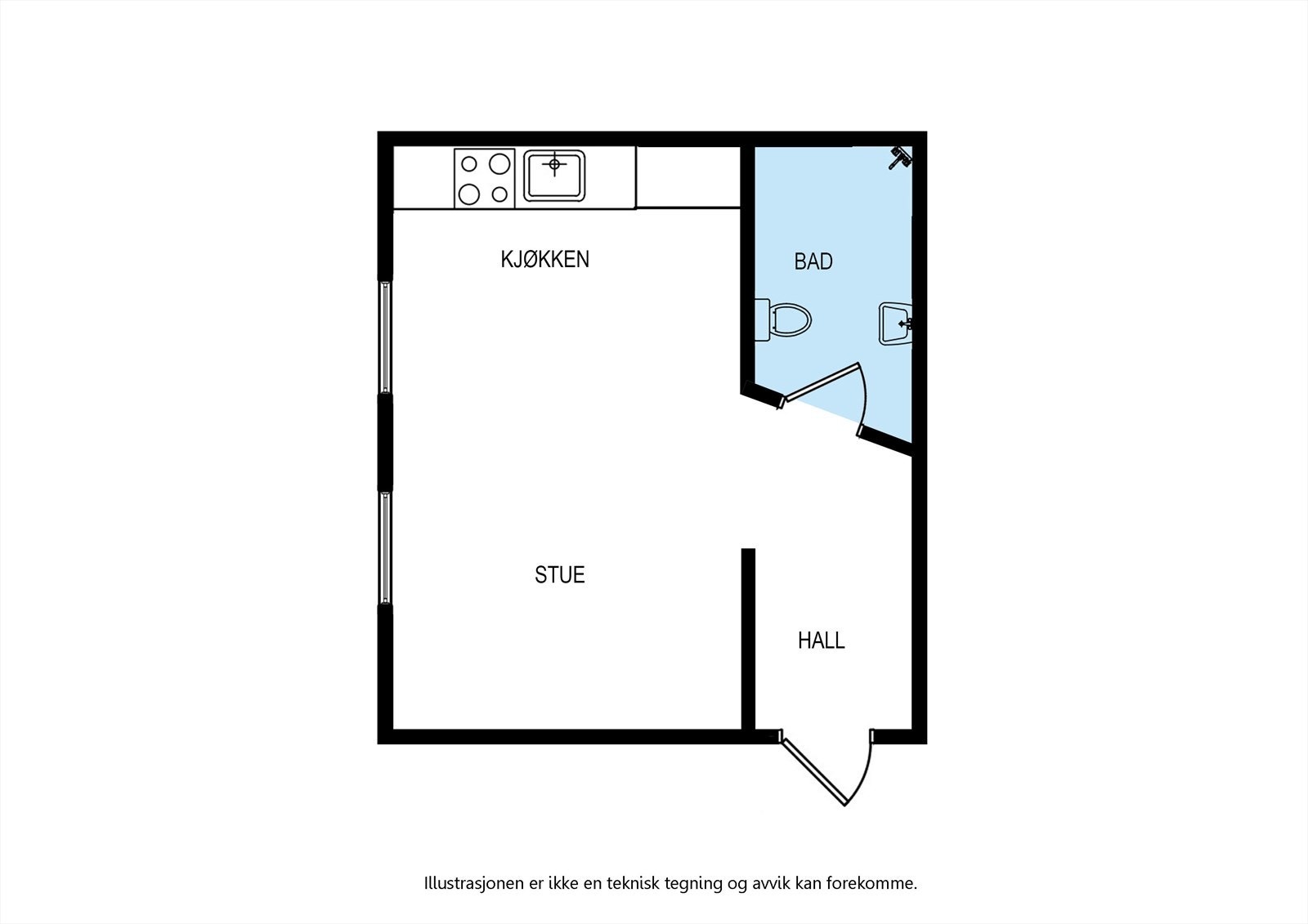 Hybel i sidebygning. Galleribilde