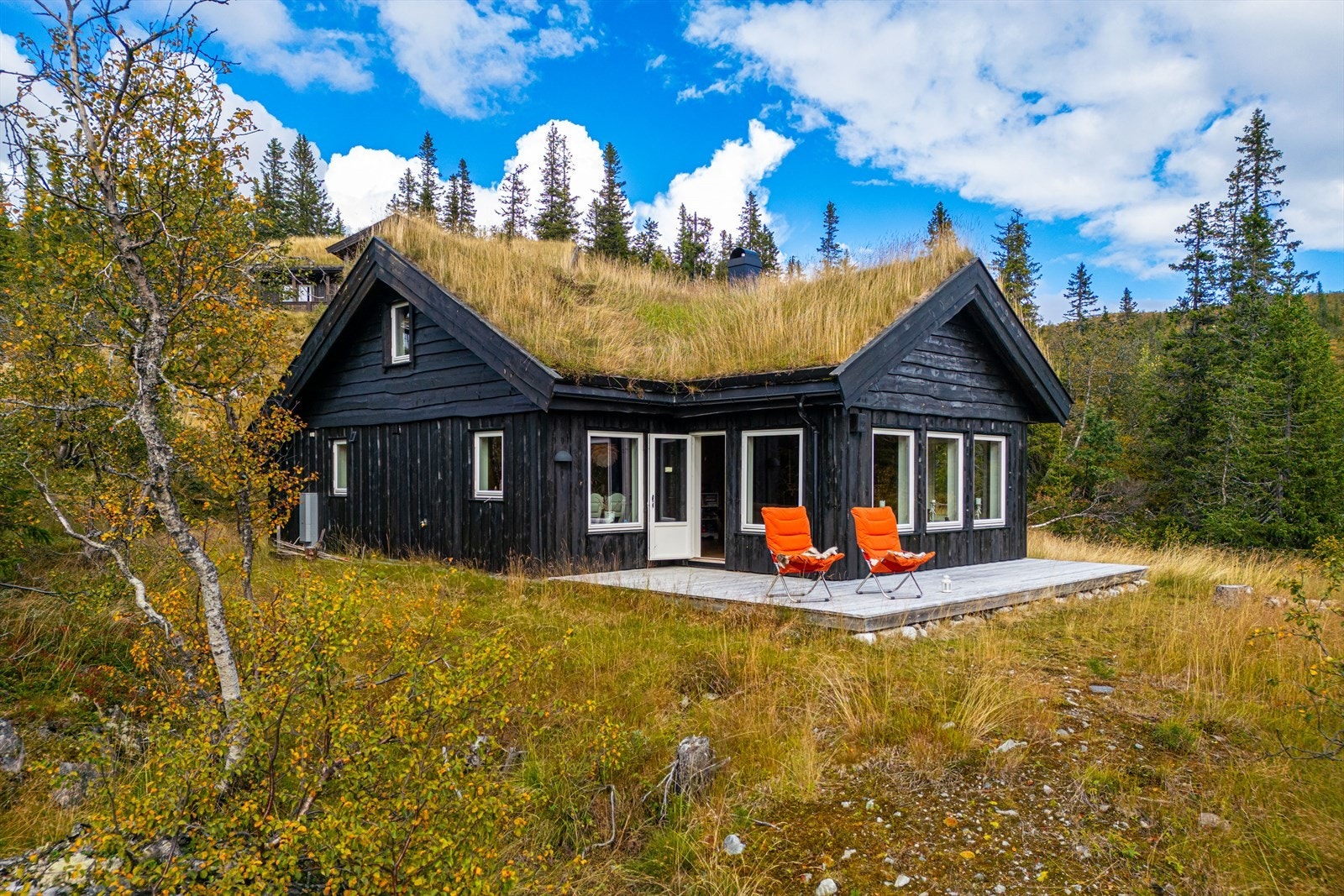 Velkommen til Berglivegen 19 - Klassisk fjellhytte fra 2015, over én etasje med hems med 3 soverom og 2 hemsrom. Romslig baderom og separat toalettrom. Peis. Galleribilde