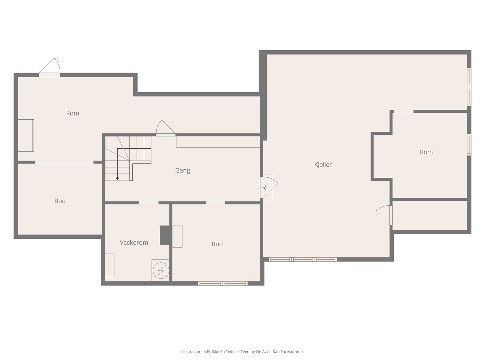 2D plantegning uinnredet kjeller. Galleribilde